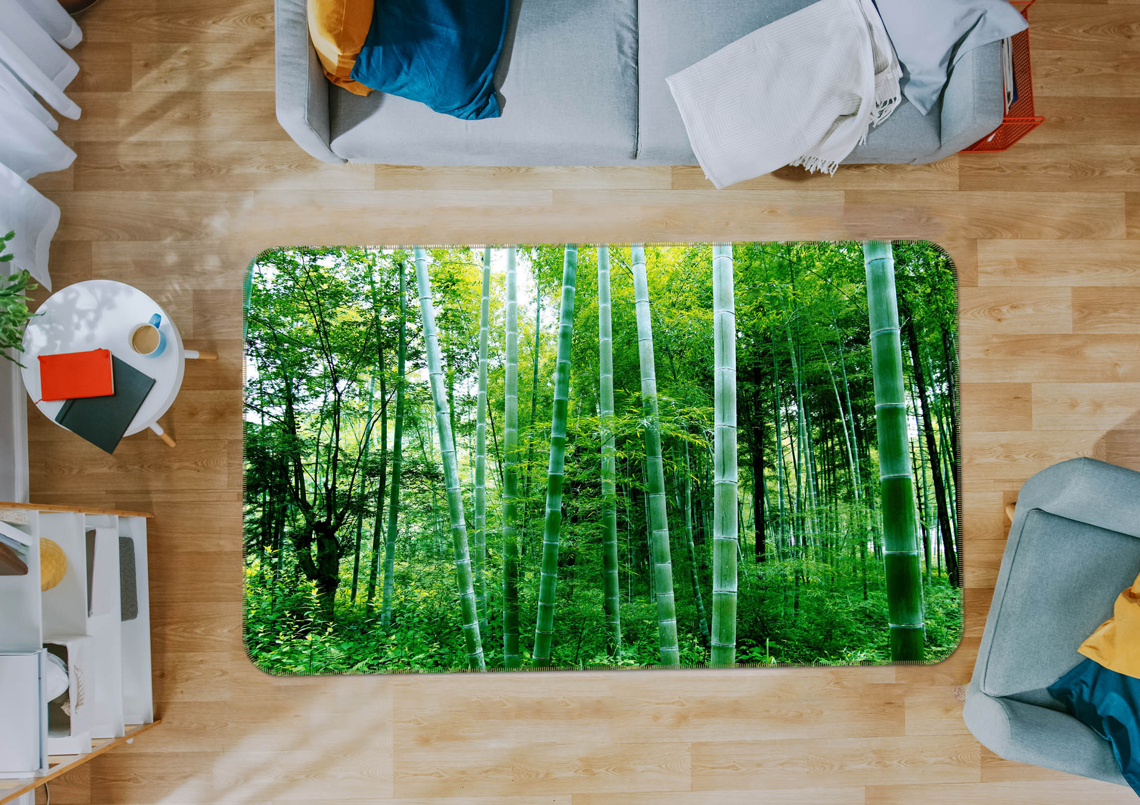 3D Bamboo Forest 34086 Non Slip Rug Mat