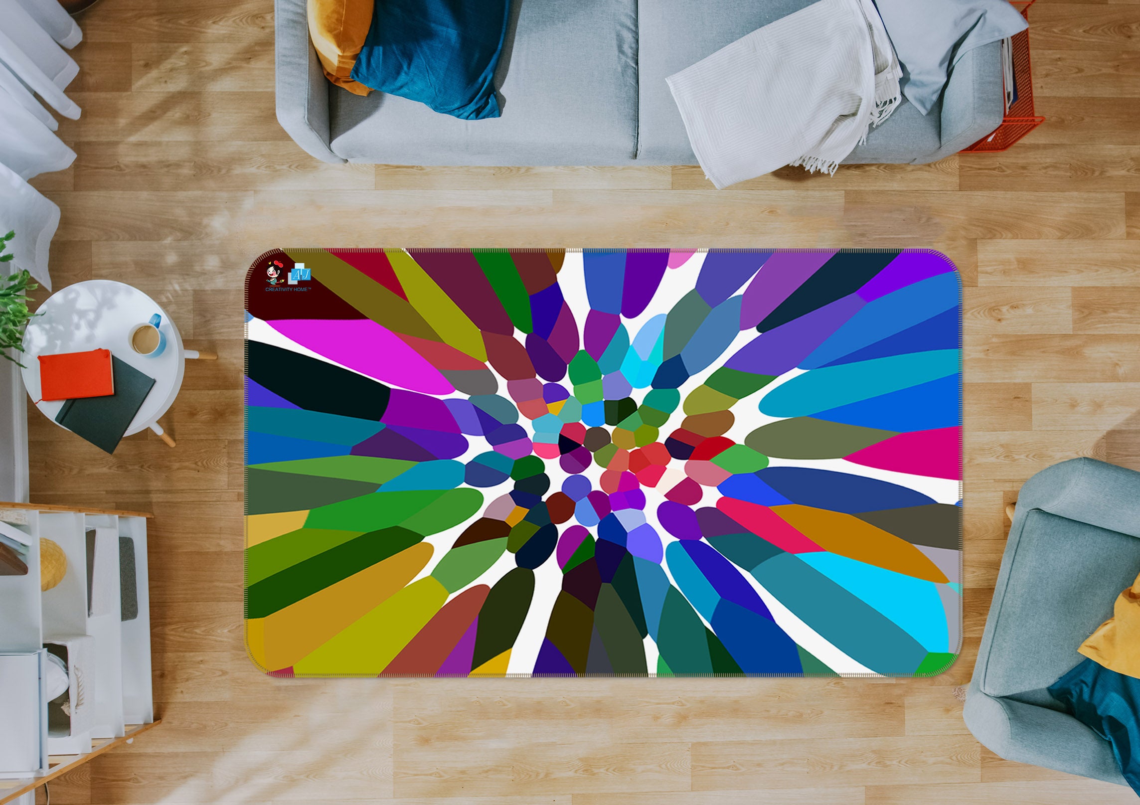 3D Color Flower Core 19162 Shandra Smith Rug Non Slip Rug Mat