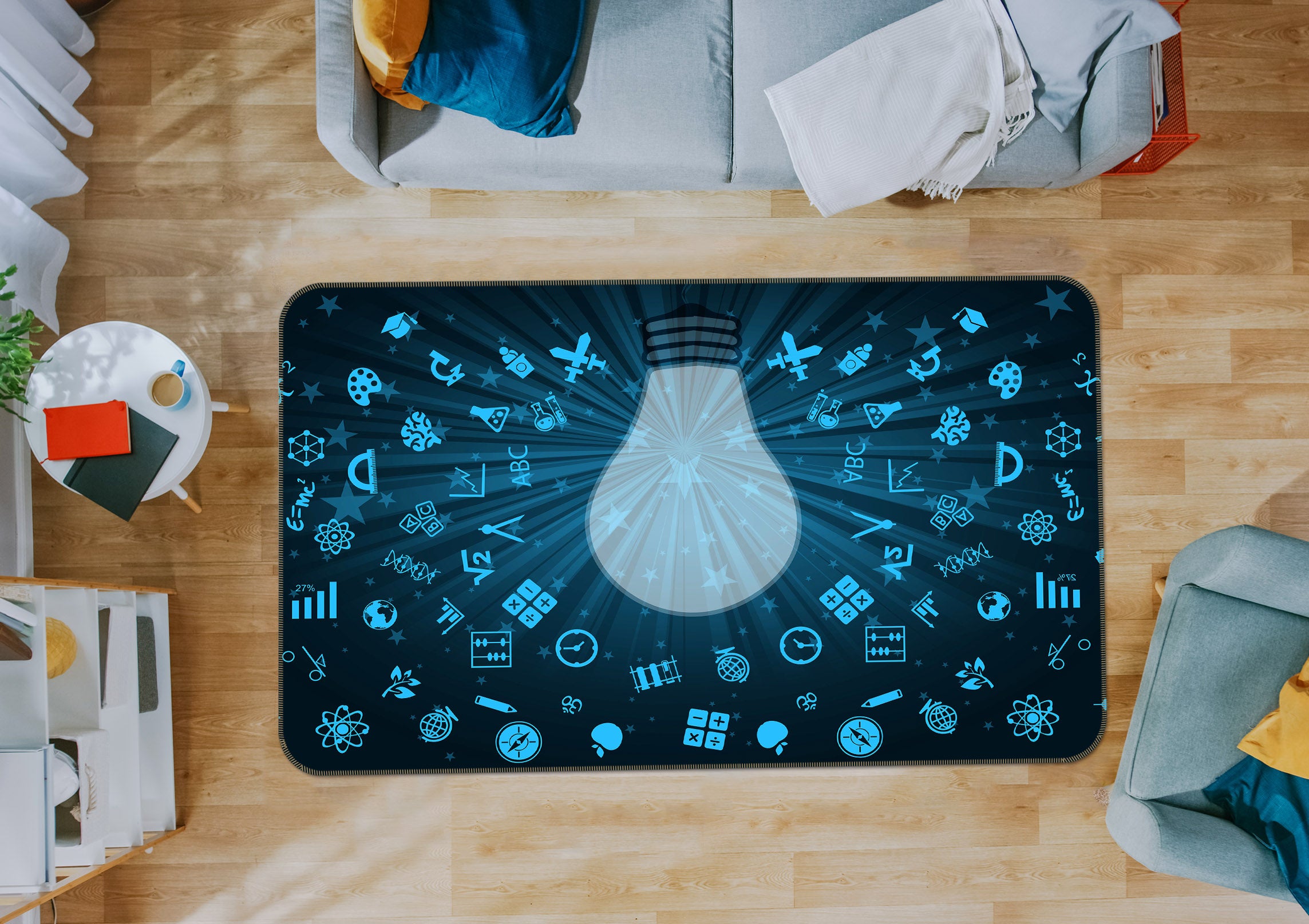 3D Light Bulb 36173 Non Slip Rug Mat