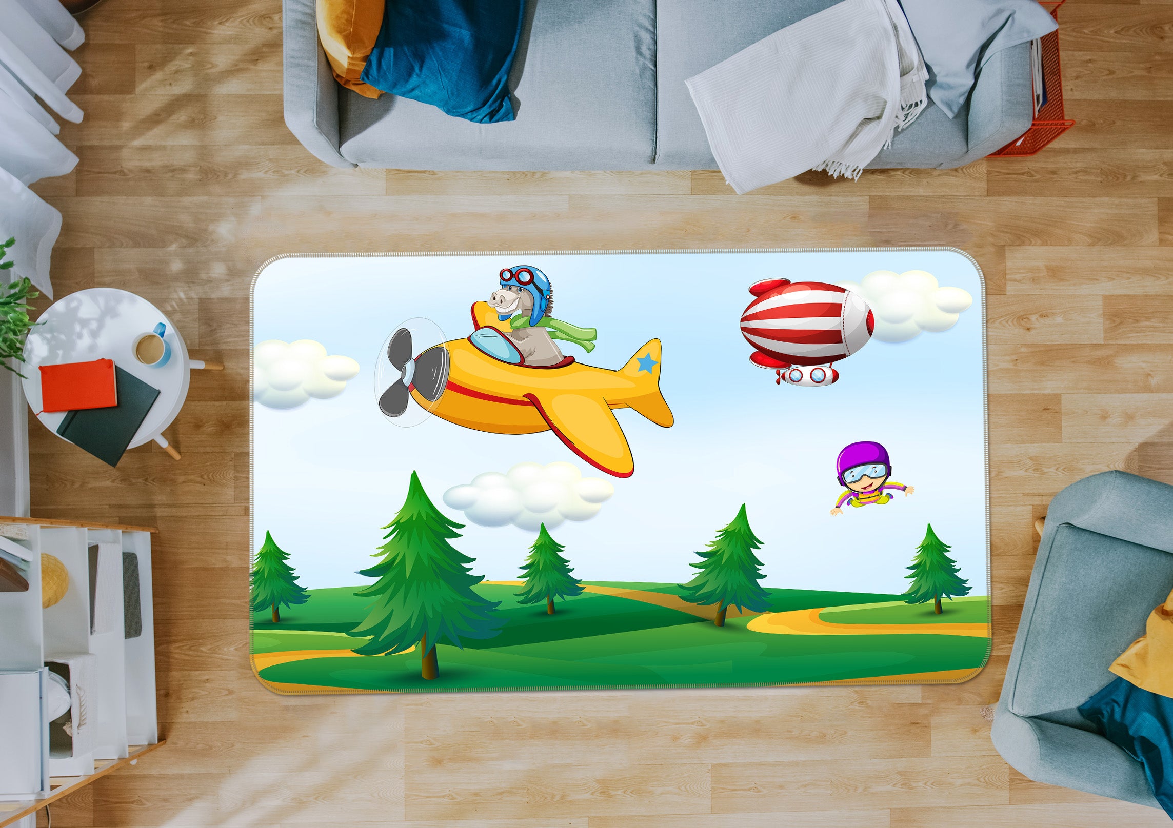 3D Trees Aircraft 36149 Non Slip Rug Mat