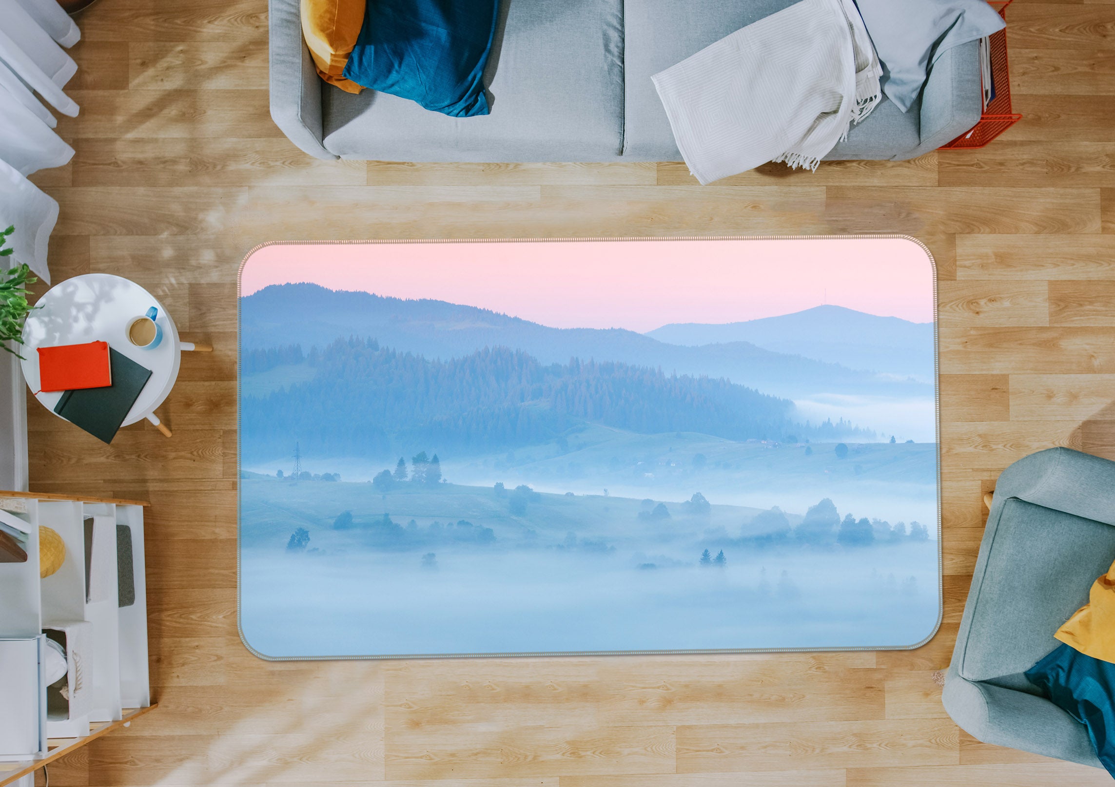 3D Mountains 34196 Non Slip Rug Mat