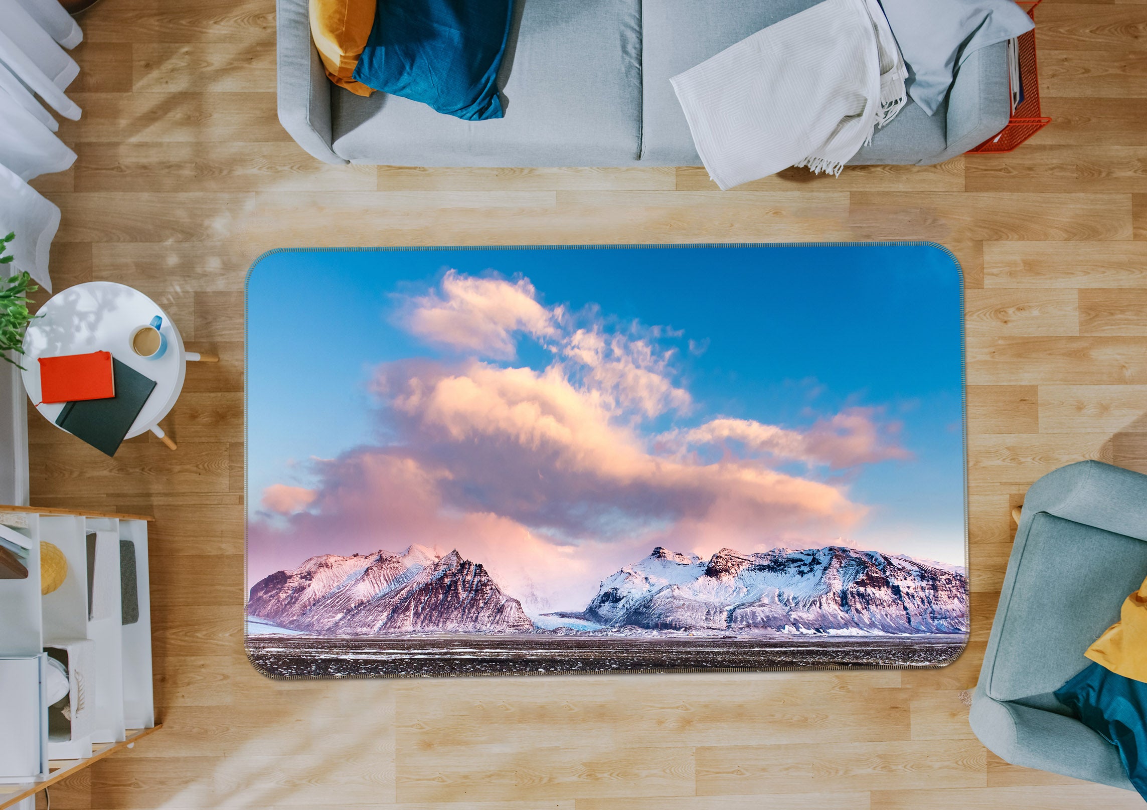 3D Snow Mountain 34218 Non Slip Rug Mat