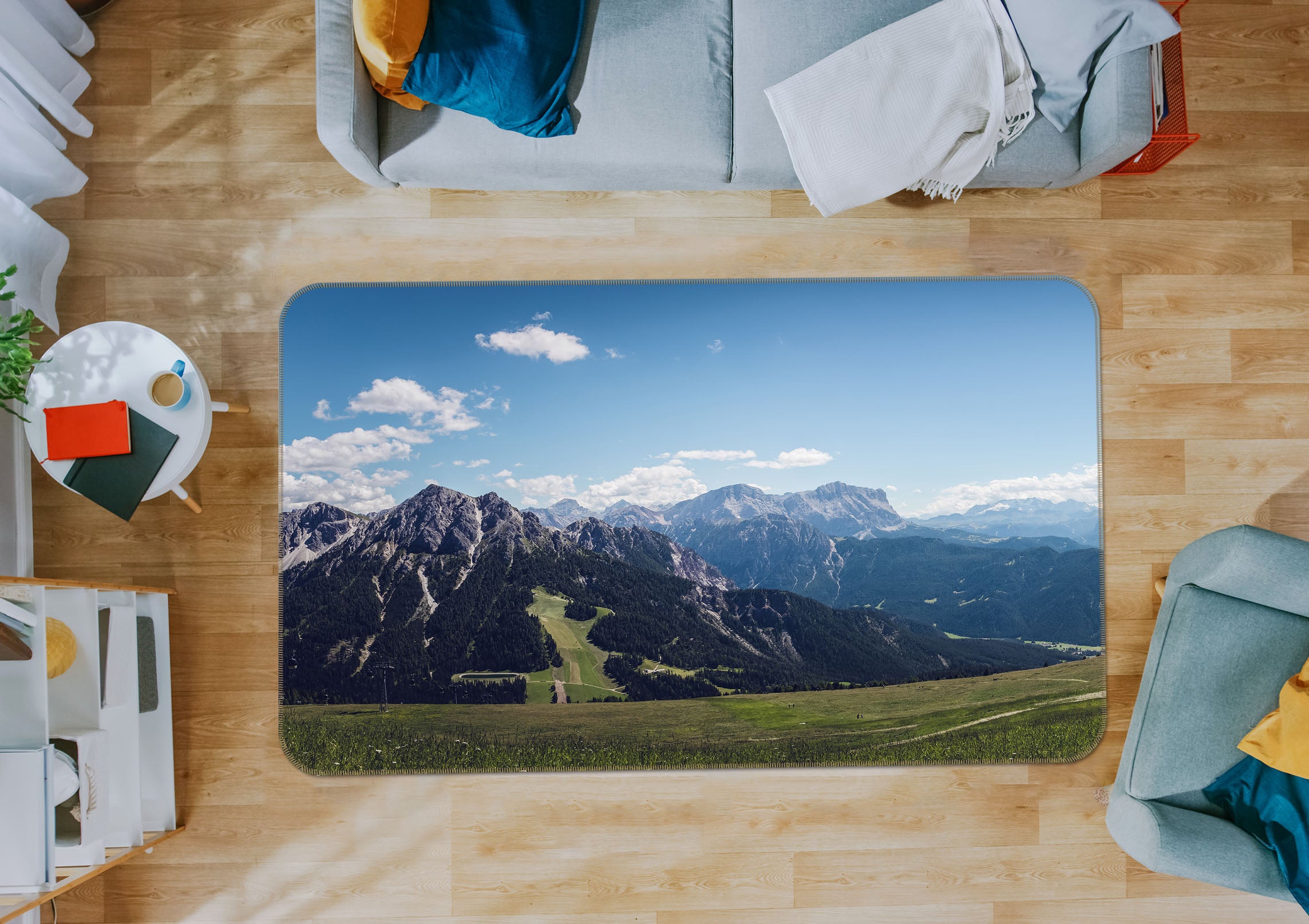 3D Mountains 36180 Non Slip Rug Mat