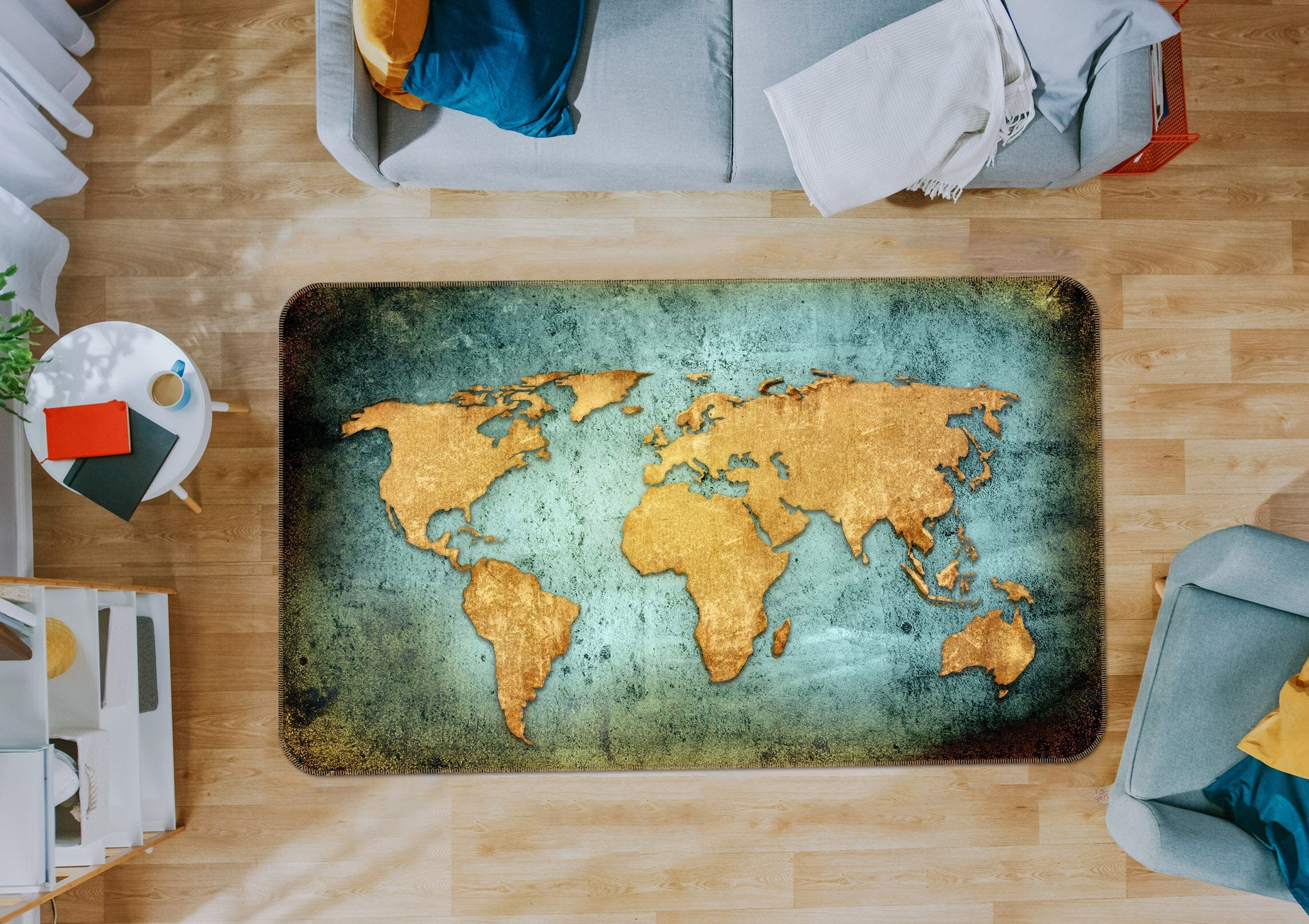 3D Auspicious Clouds 209 World Map Non Slip Rug Mat Mat AJ Creativity Home