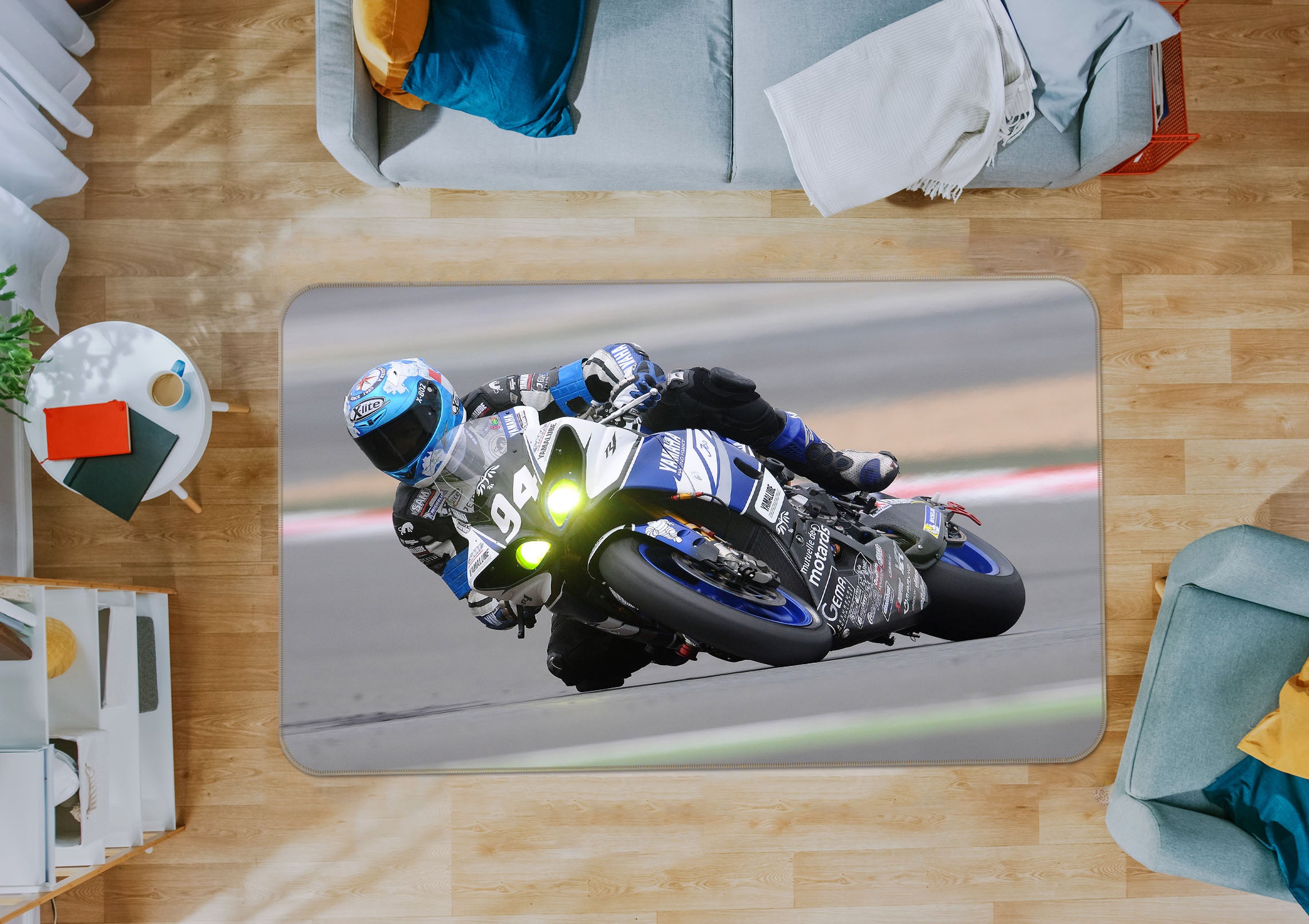 3D Motorcyclist 39010 Vehicle Non Slip Rug Mat