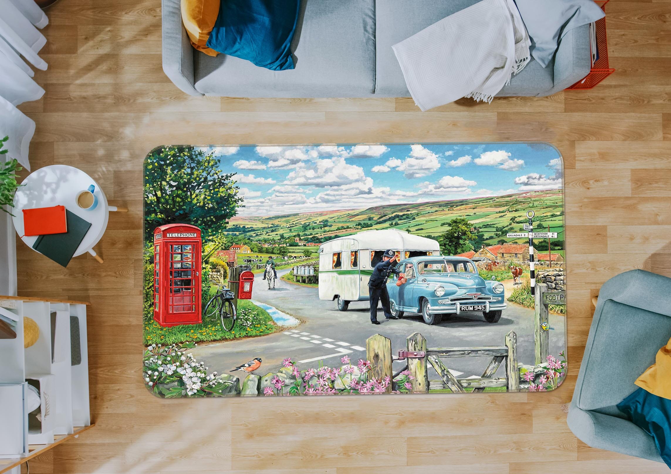 3D Directions 1070 Trevor Mitchell Rug Non Slip Rug Mat Mat AJ Creativity Home