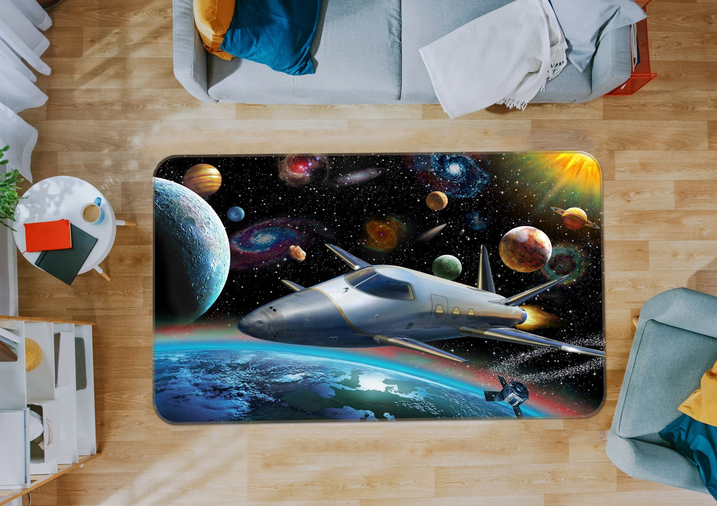 3D Spacecraft 1070 Adrian Chesterman Rug Non Slip Rug Mat Mat AJ Creativity Home