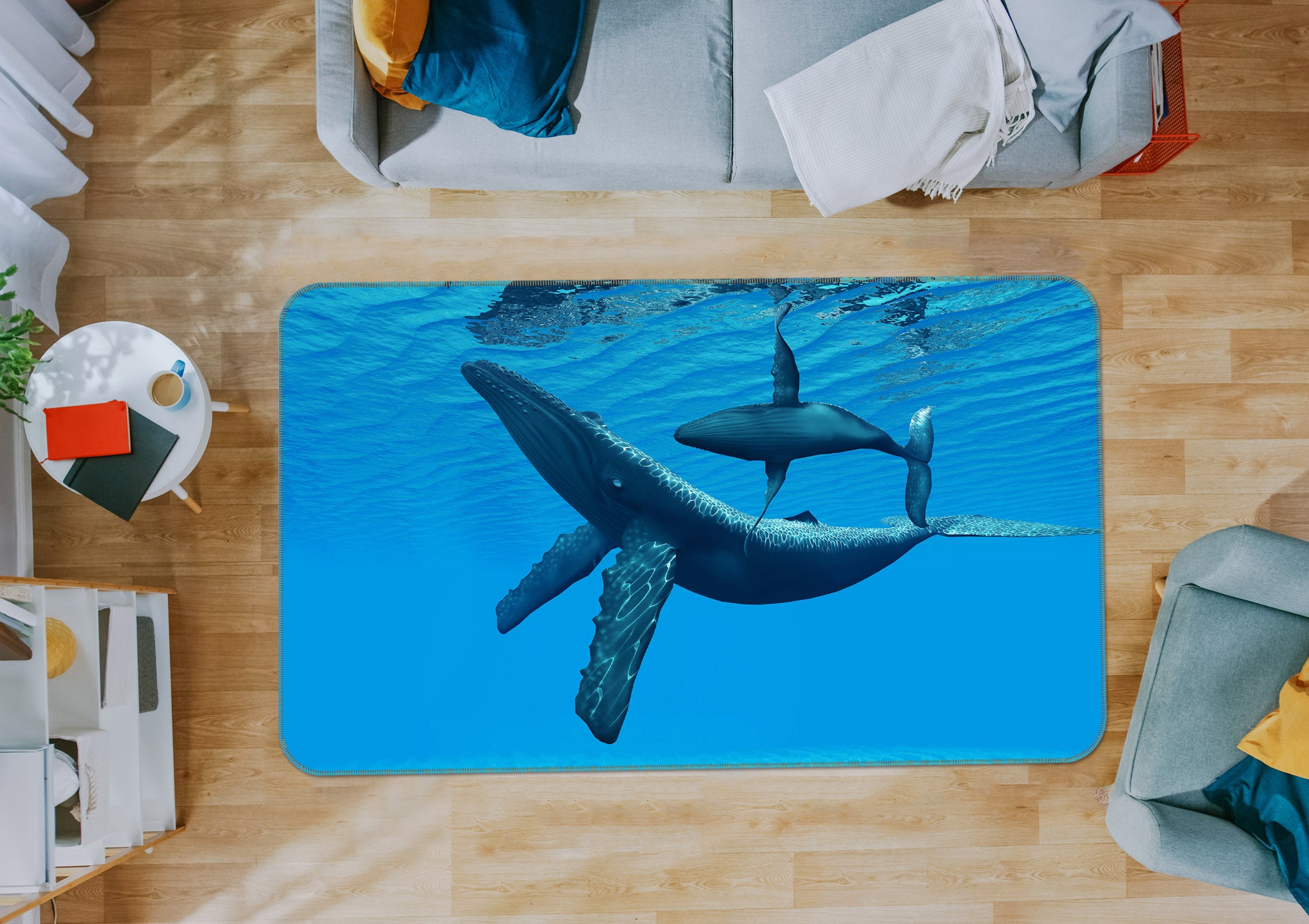 3D Whale 34131 Non Slip Rug Mat