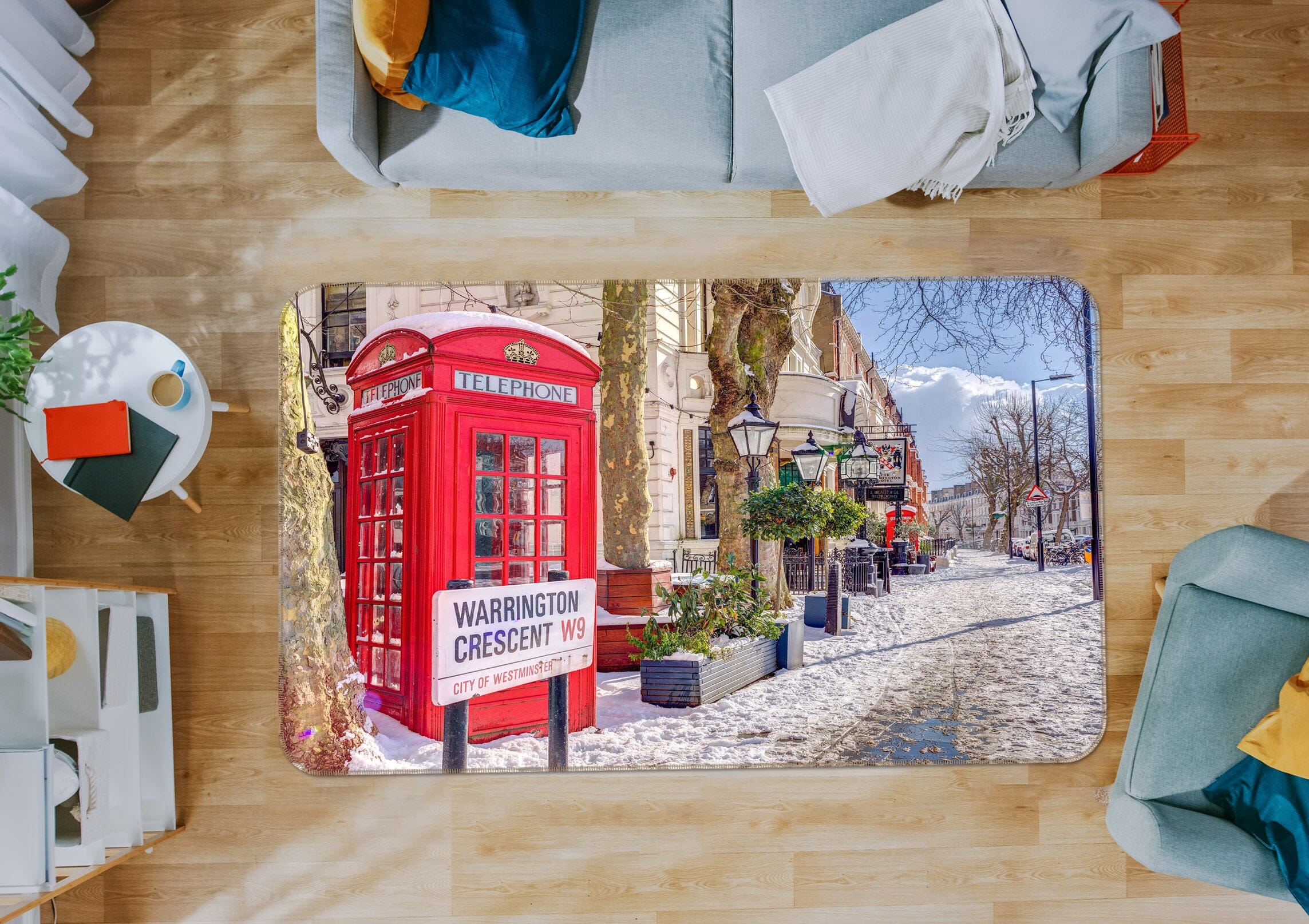 3D Red Telephone Booth 1018 Assaf Frank Rug Non Slip Rug Mat Mat AJ Creativity Home