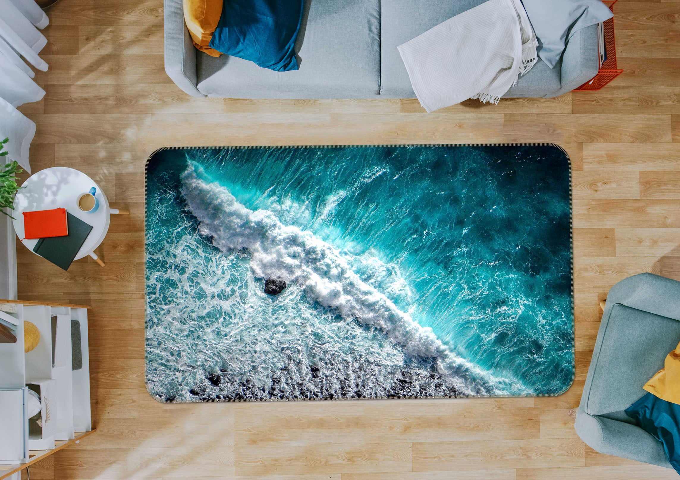 3D Waves 27093 Non Slip Rug Mat