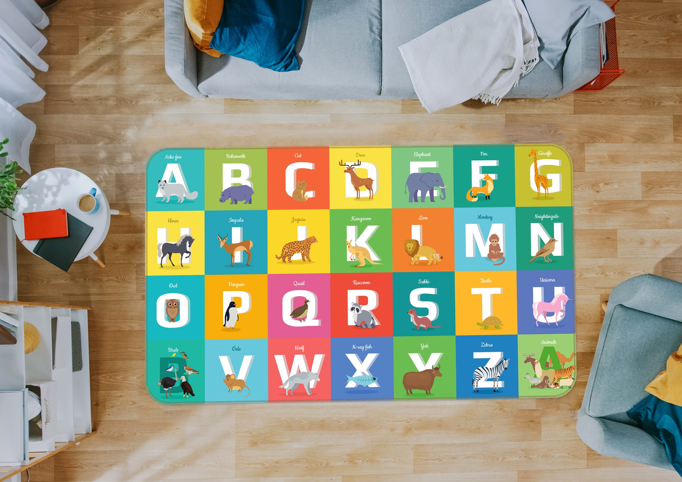 3D English Alphabet 77136 Non Slip Rug Mat
