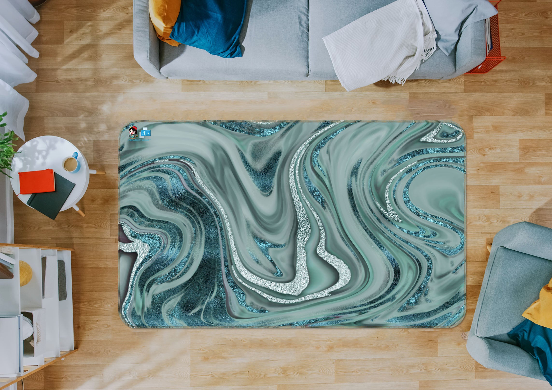 3D Texture 83014 Andrea haase Rug Non Slip Rug Mat