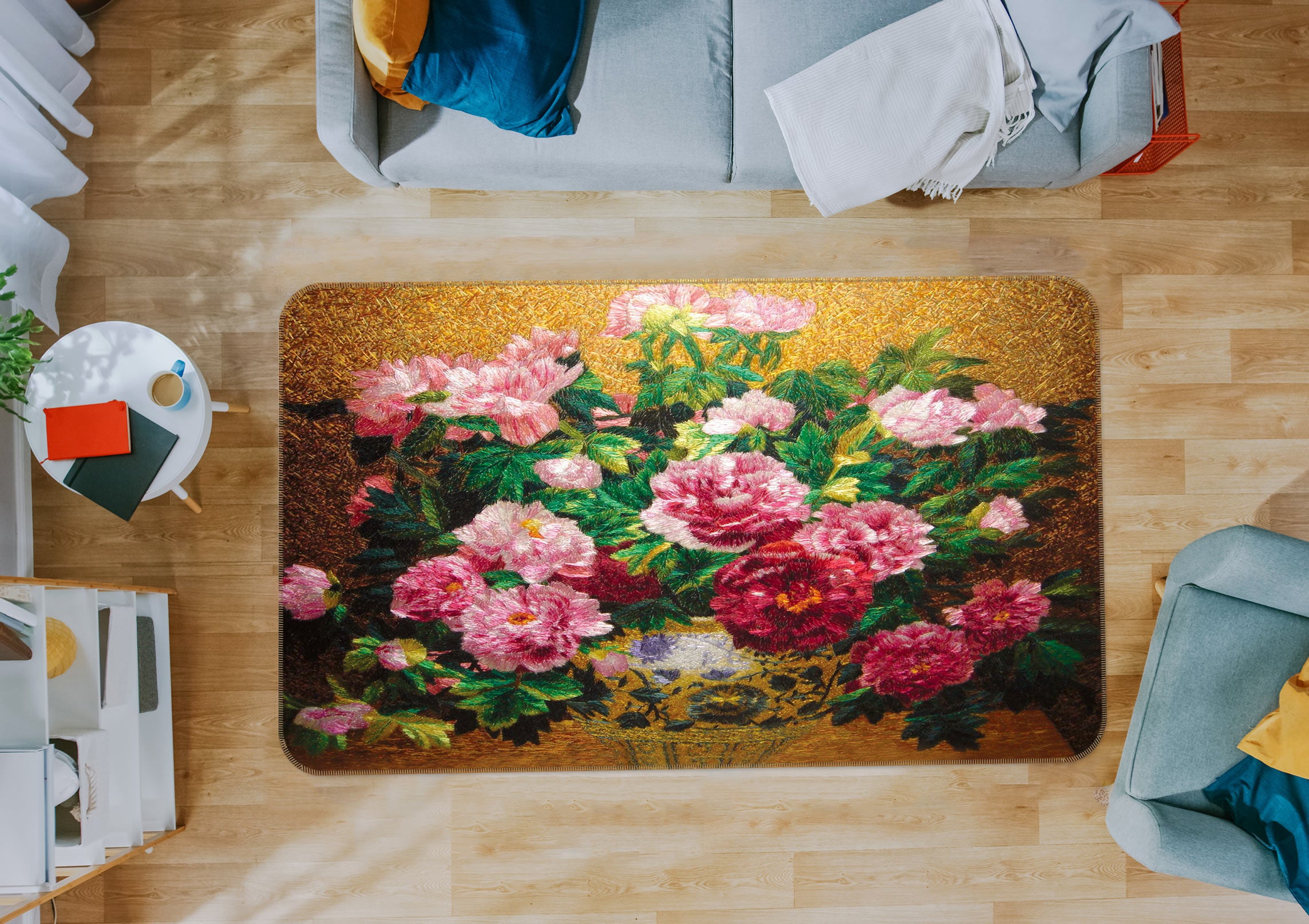 3D Flower Bush 75189 Non Slip Rug Mat