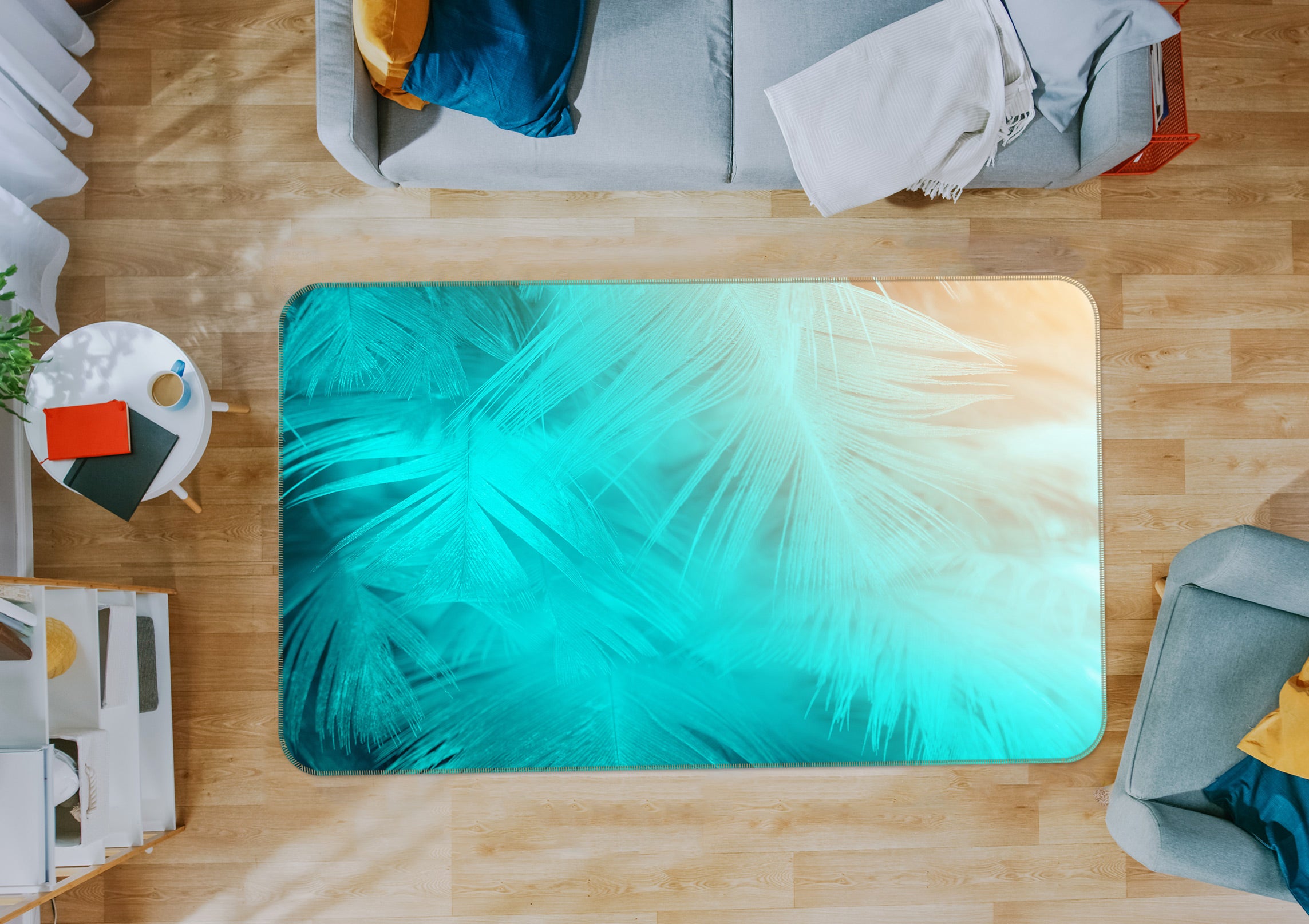 3D Leaf Pattern 30010 Non Slip Rug Mat