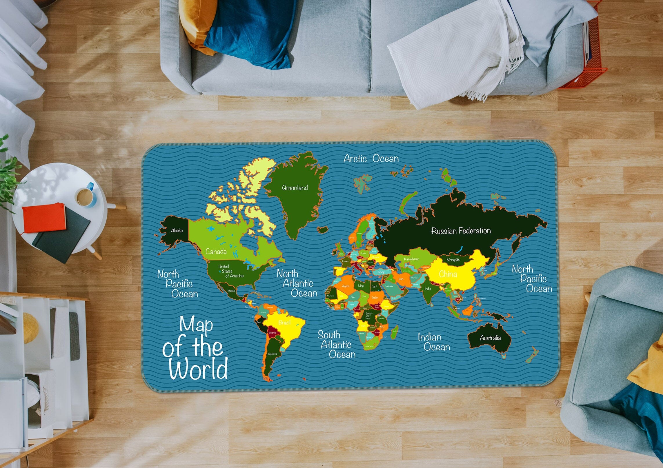 3D Doodle Island 304 World Map Non Slip Rug Mat Mat AJ Creativity Home