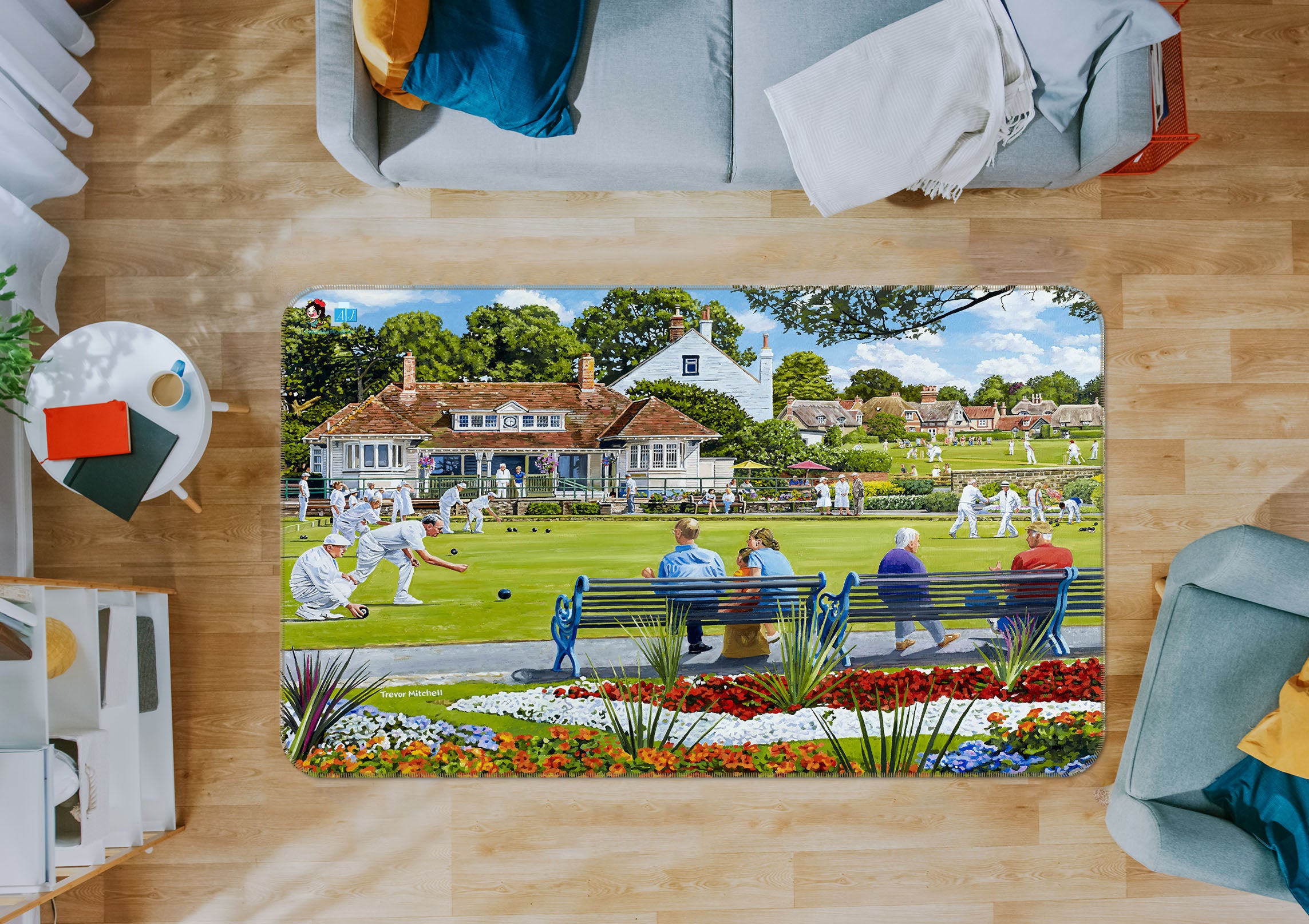 3D Lawn Chair 8920 Trevor Mitchell Rug Non Slip Rug Mat