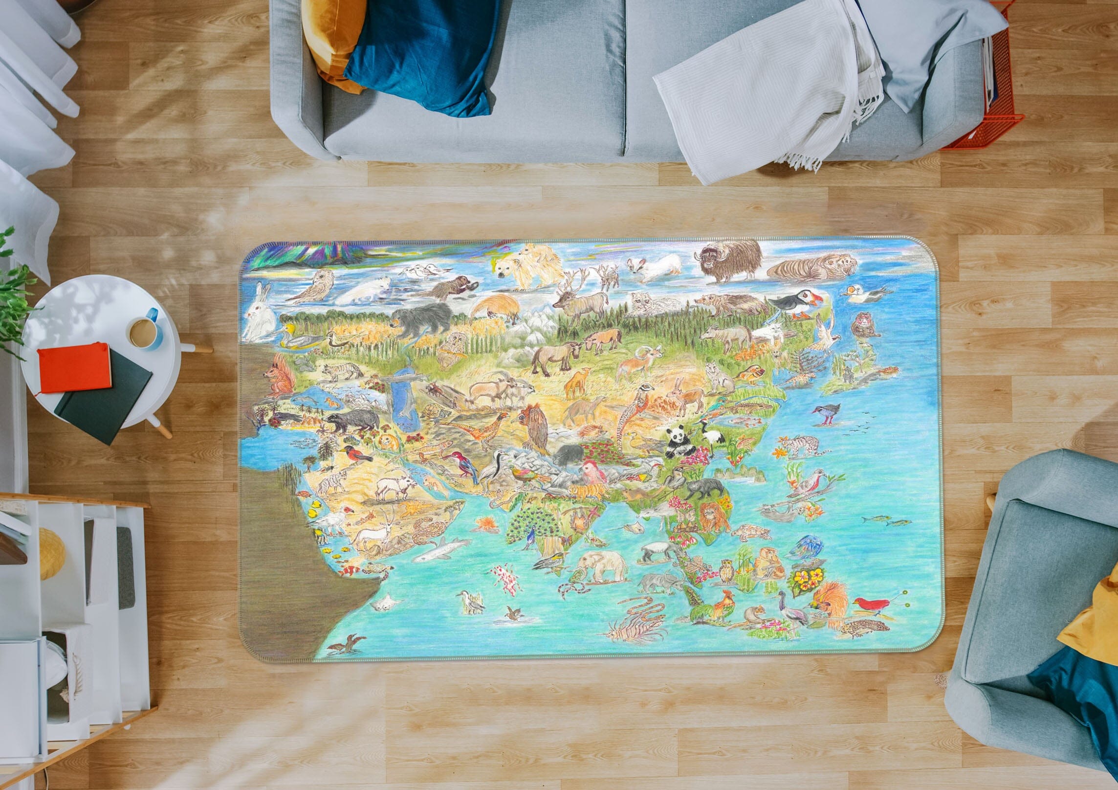 3D Africa Animals 1049 Michael Sewell Rug Non Slip Rug Mat Mat AJ Creativity Home