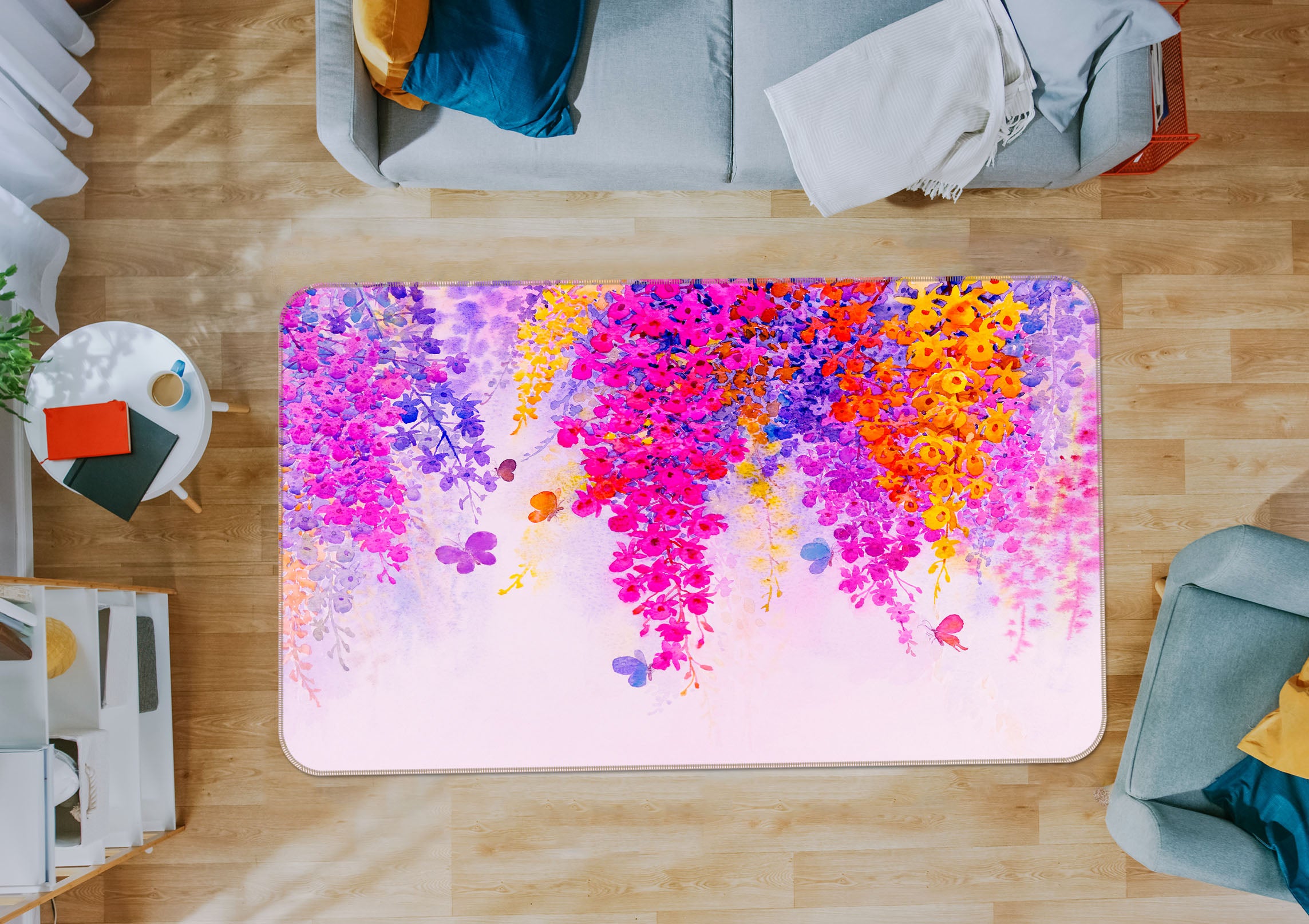 3D Flower Vine 30145 Non Slip Rug Mat