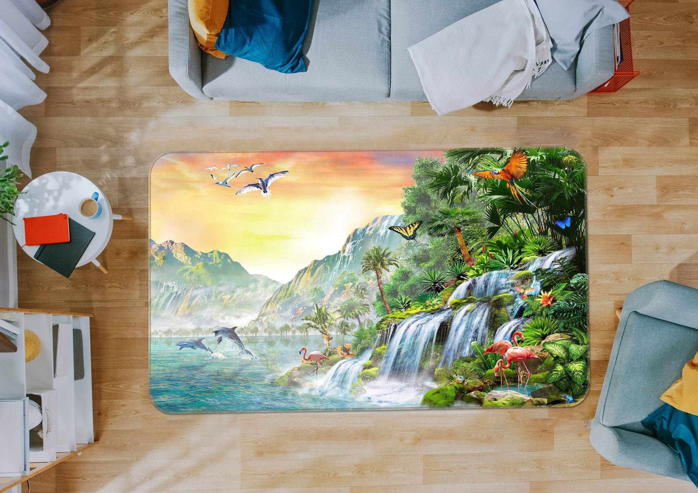 3D Forest Lake 1065 Adrian Chesterman Rug Non Slip Rug Mat Mat AJ Creativity Home