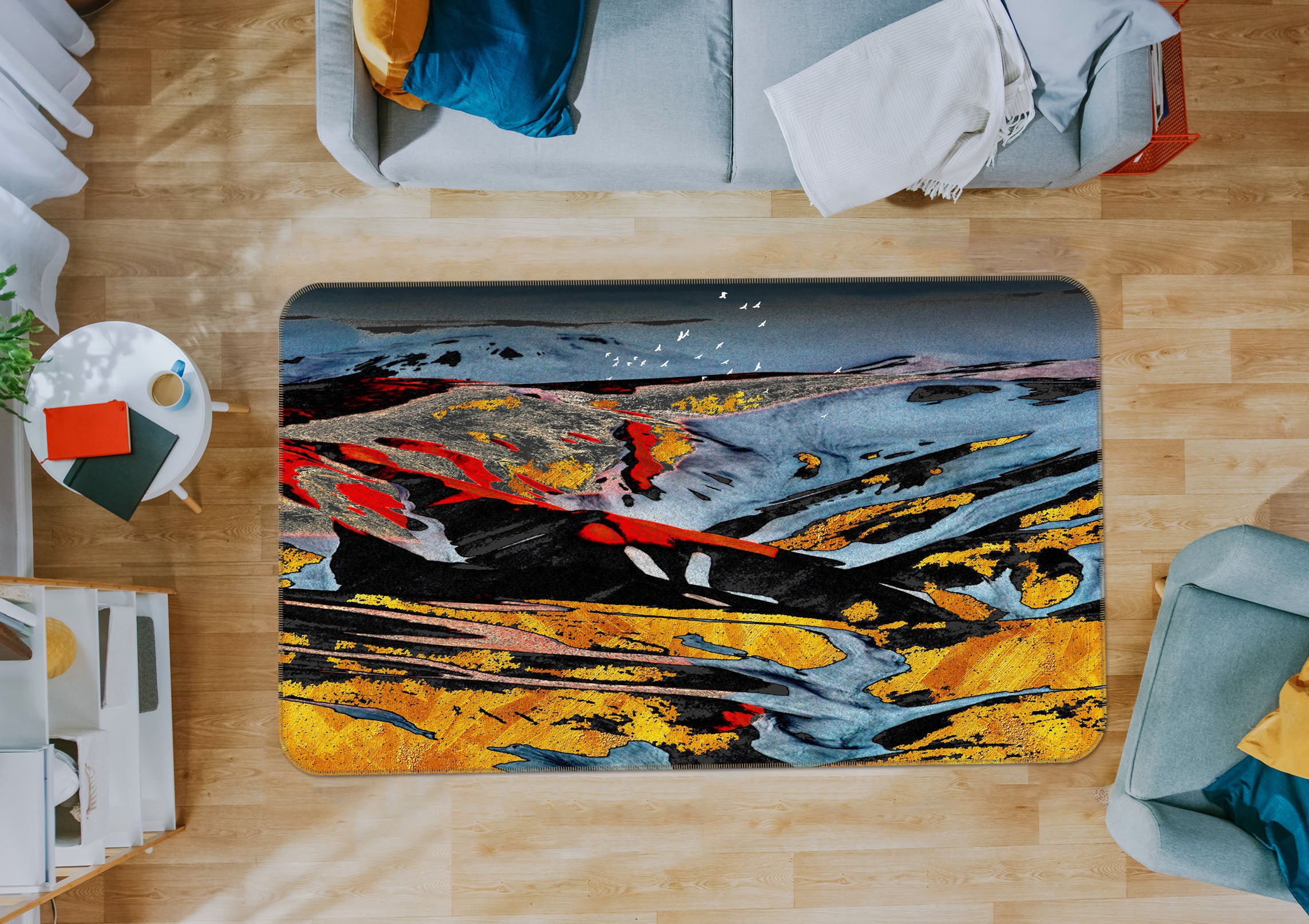 3D Mountains 27108 Non Slip Rug Mat