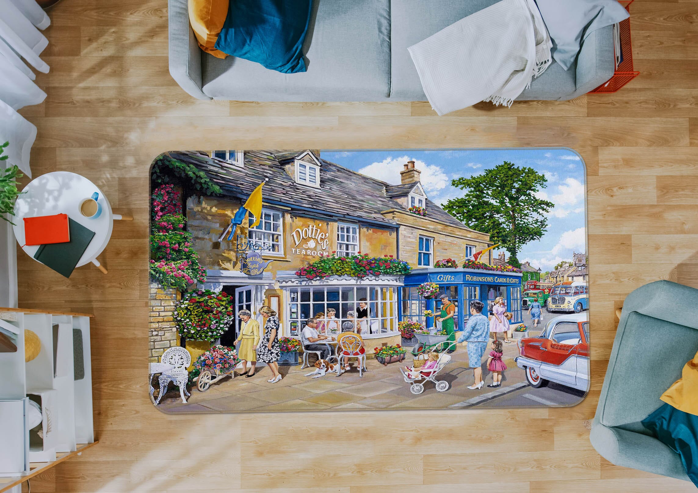 3D Dottie's Tea Room 1071 Trevor Mitchell Rug Non Slip Rug Mat Mat AJ Creativity Home