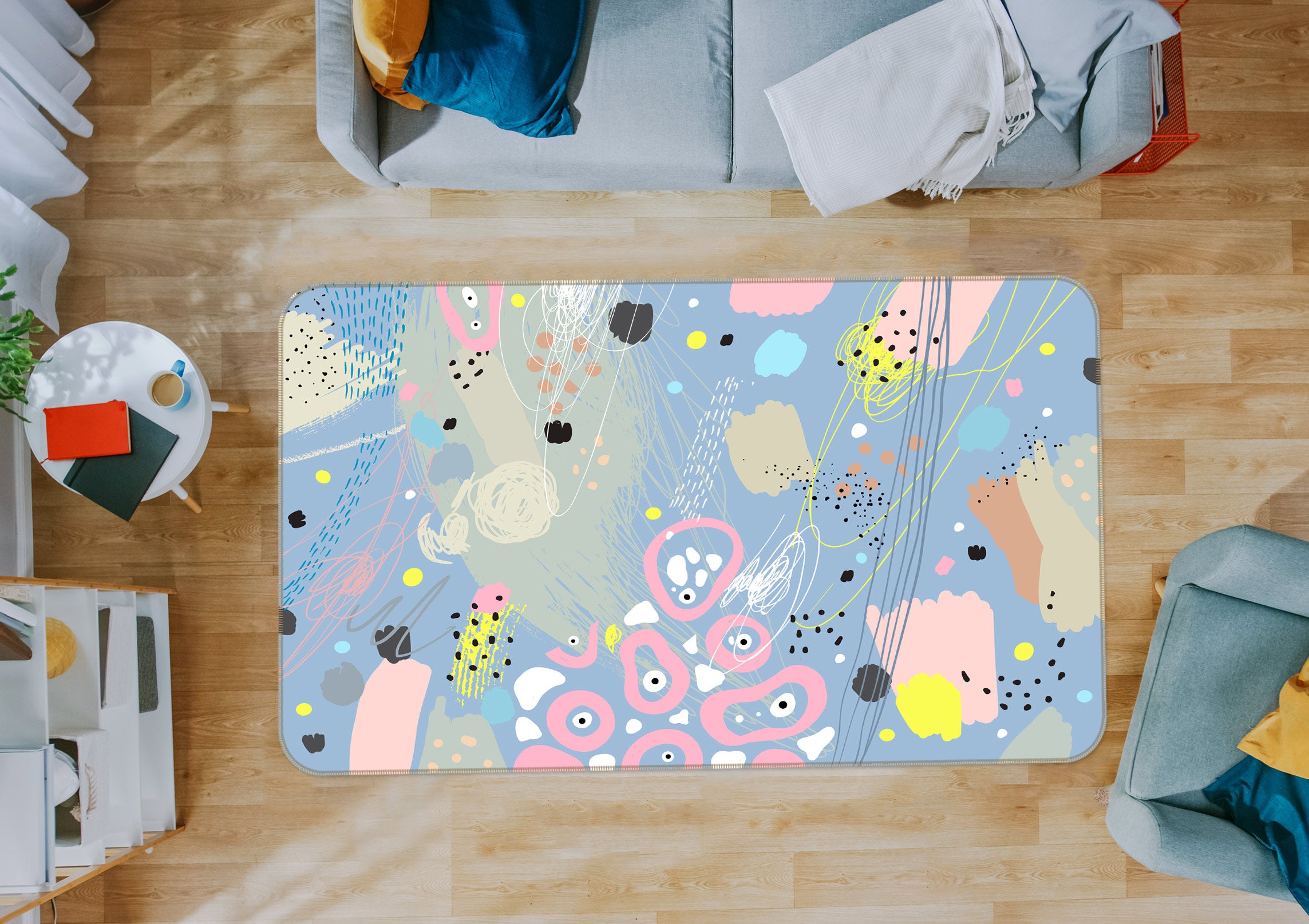 3D Color Pattern 77174 Non Slip Rug Mat