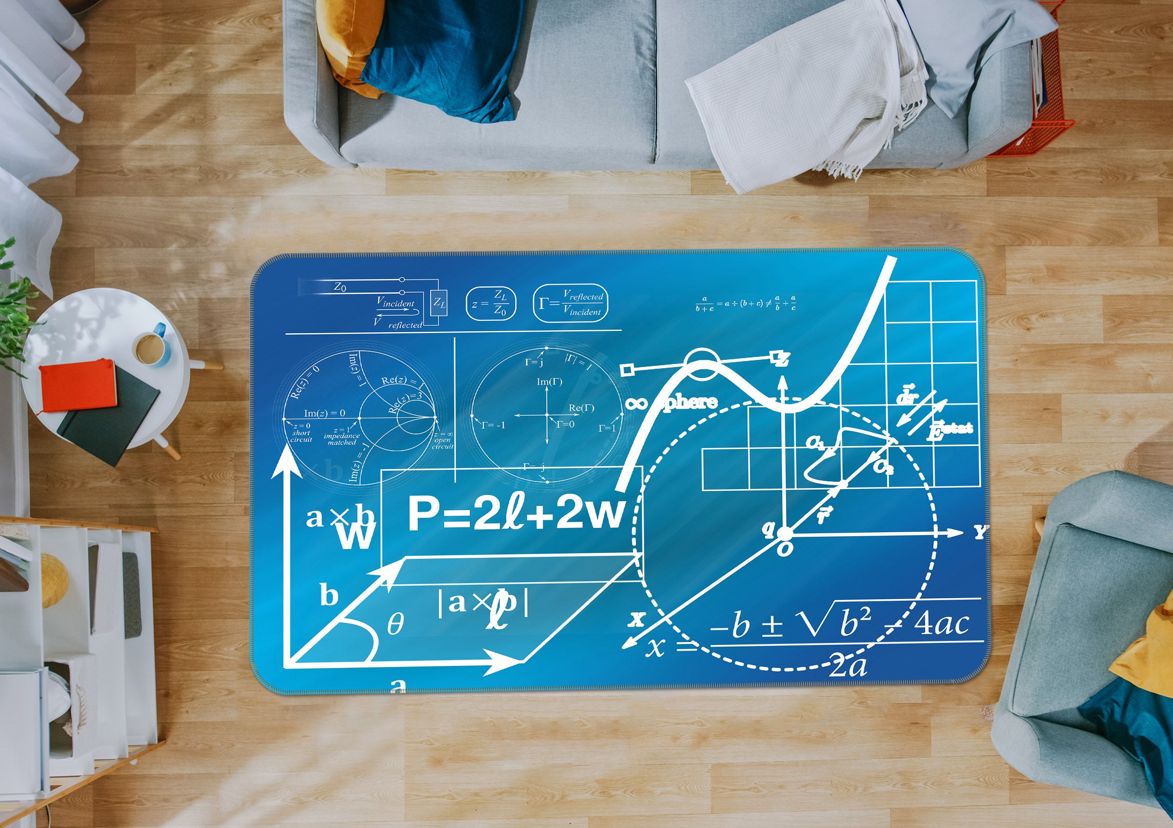 3D Mathematical Graphics 36164 Non Slip Rug Mat