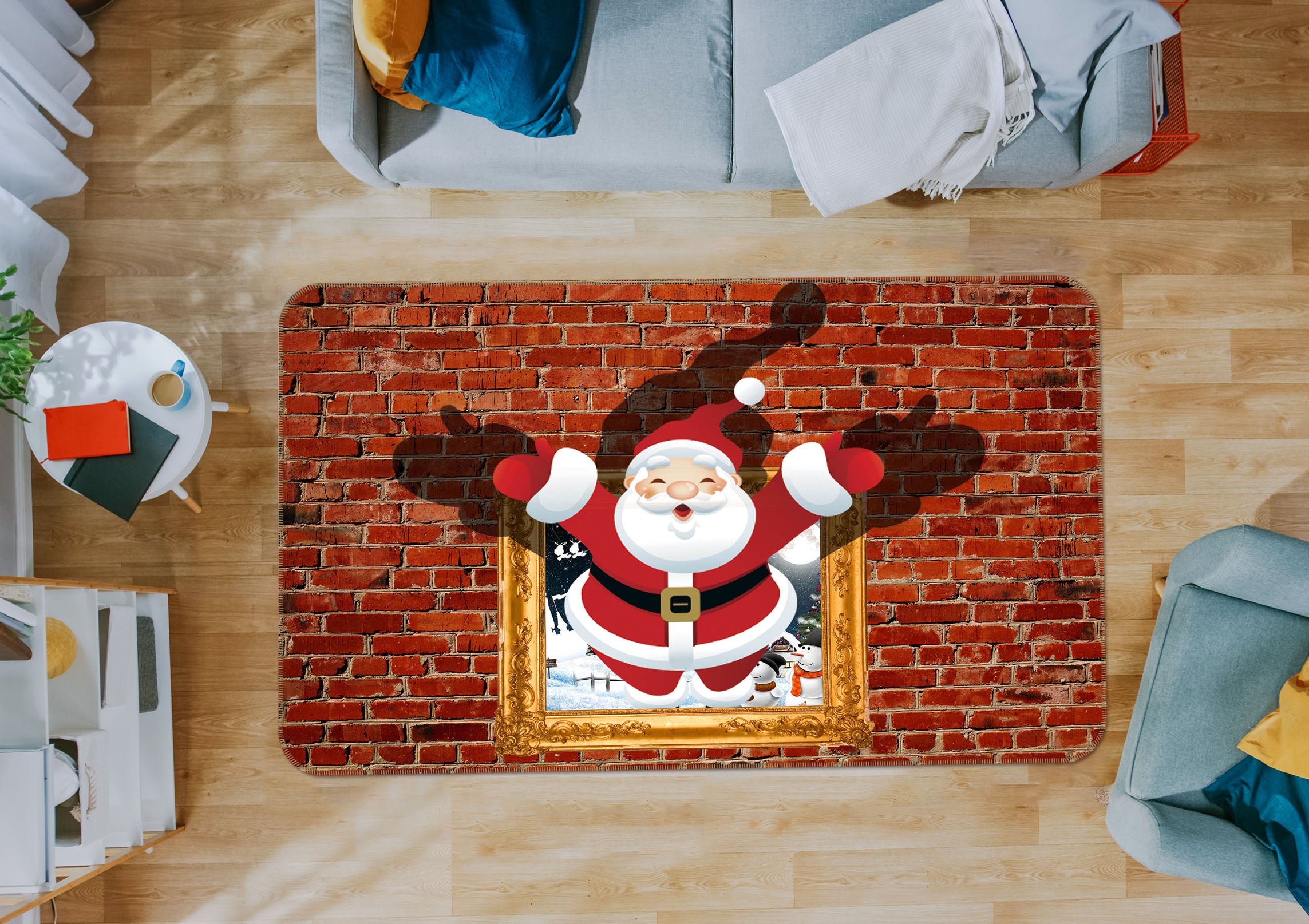 3D Santa Claus 35155 Non Slip Rug Mat