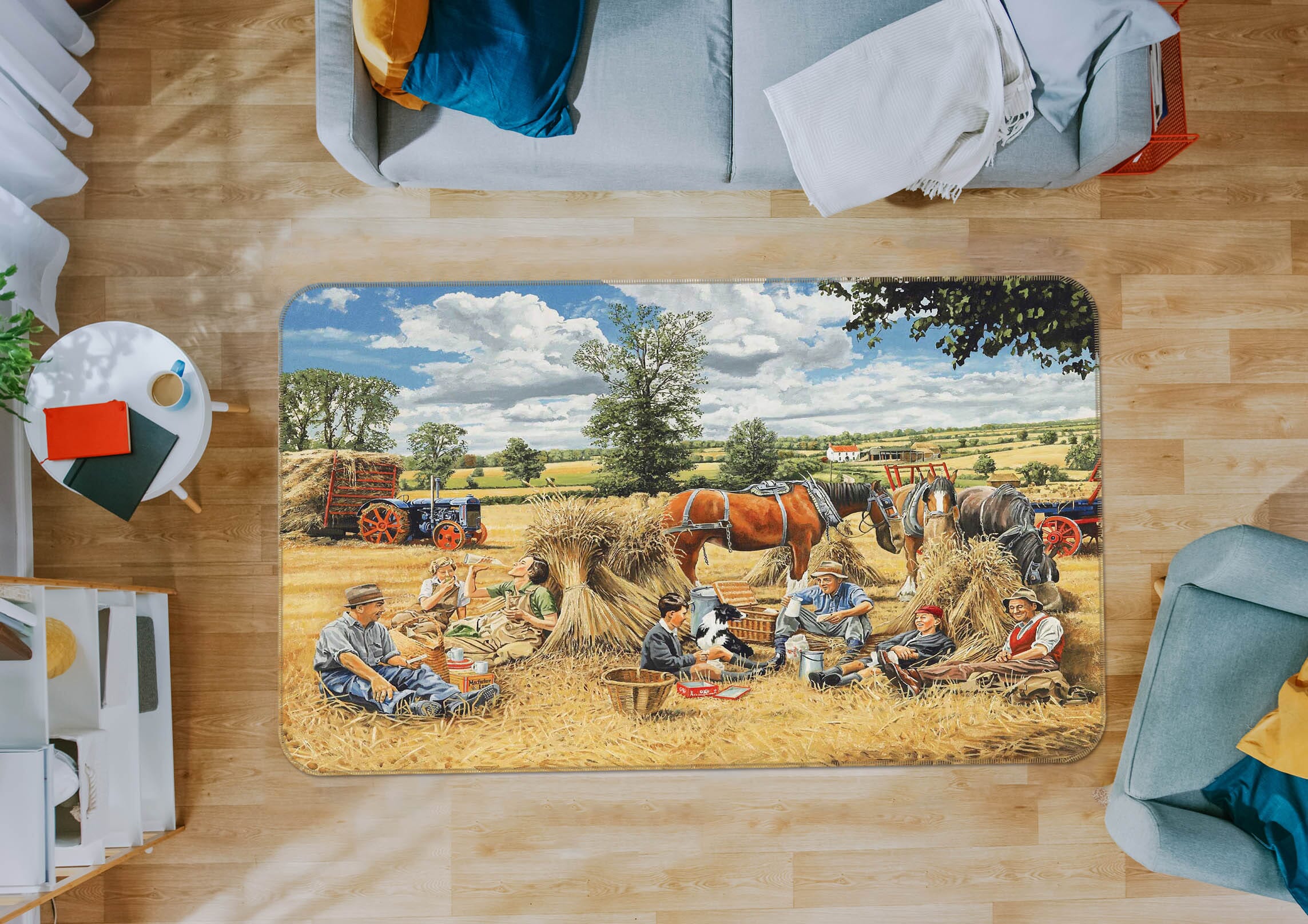 3D Harvest Lunch 1078 Trevor Mitchell Rug Non Slip Rug Mat Mat AJ Creativity Home