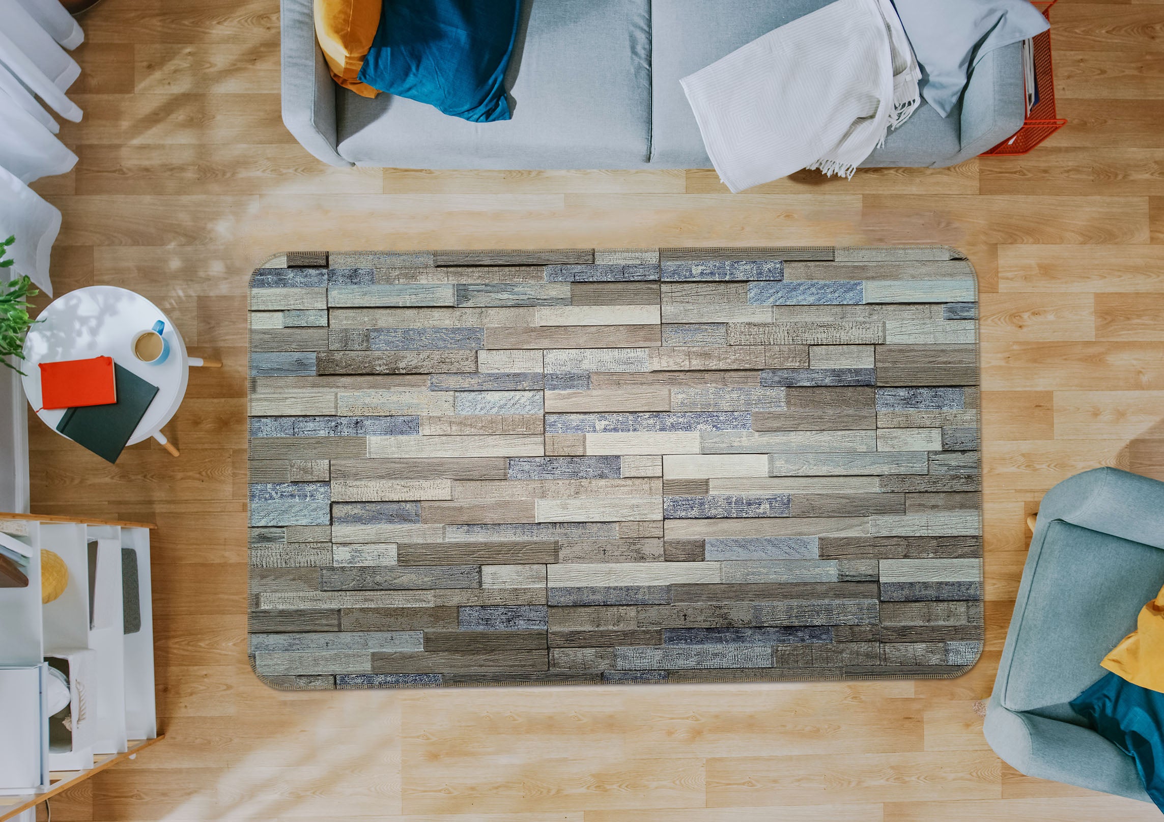 3D Wood Floor Texture 31085 Non Slip Rug Mat