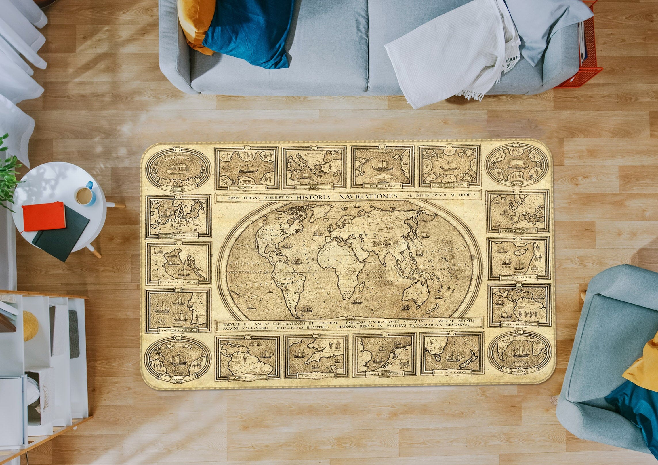3D Precision Painting 216 World Map Non Slip Rug Mat Mat AJ Creativity Home