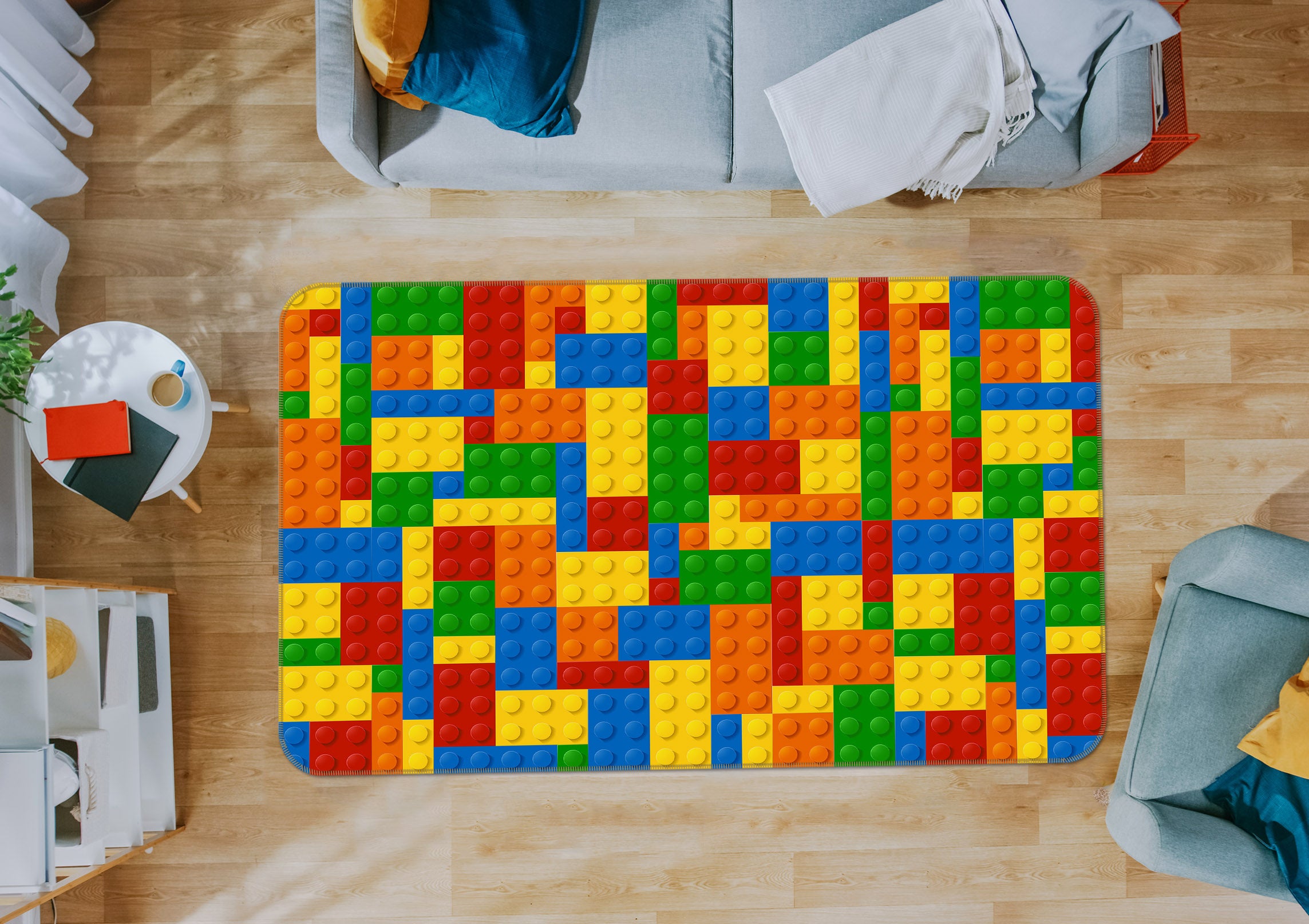 3D Colored Square 34104 Non Slip Rug Mat