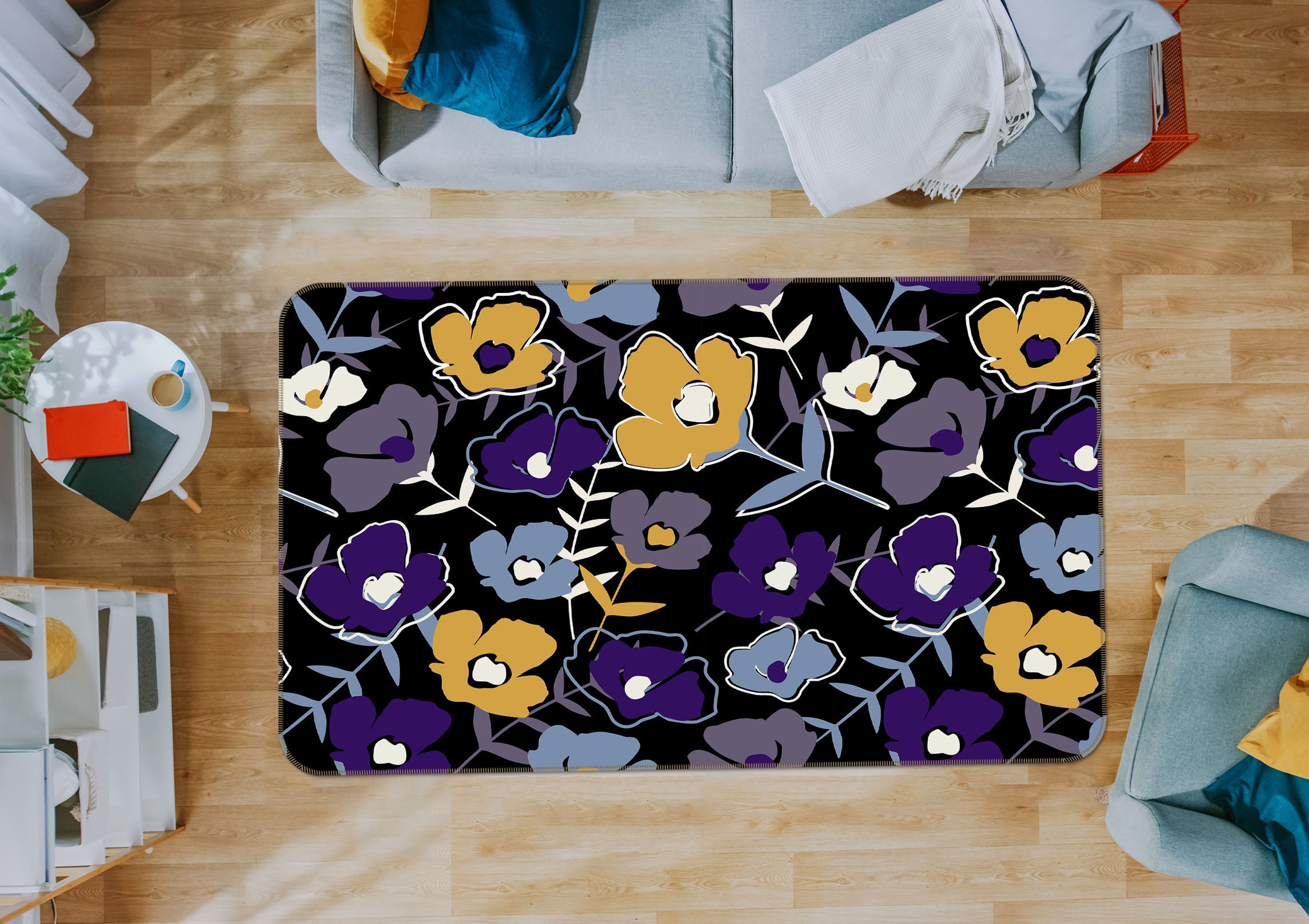 3D Flowers 31036 Non Slip Rug Mat
