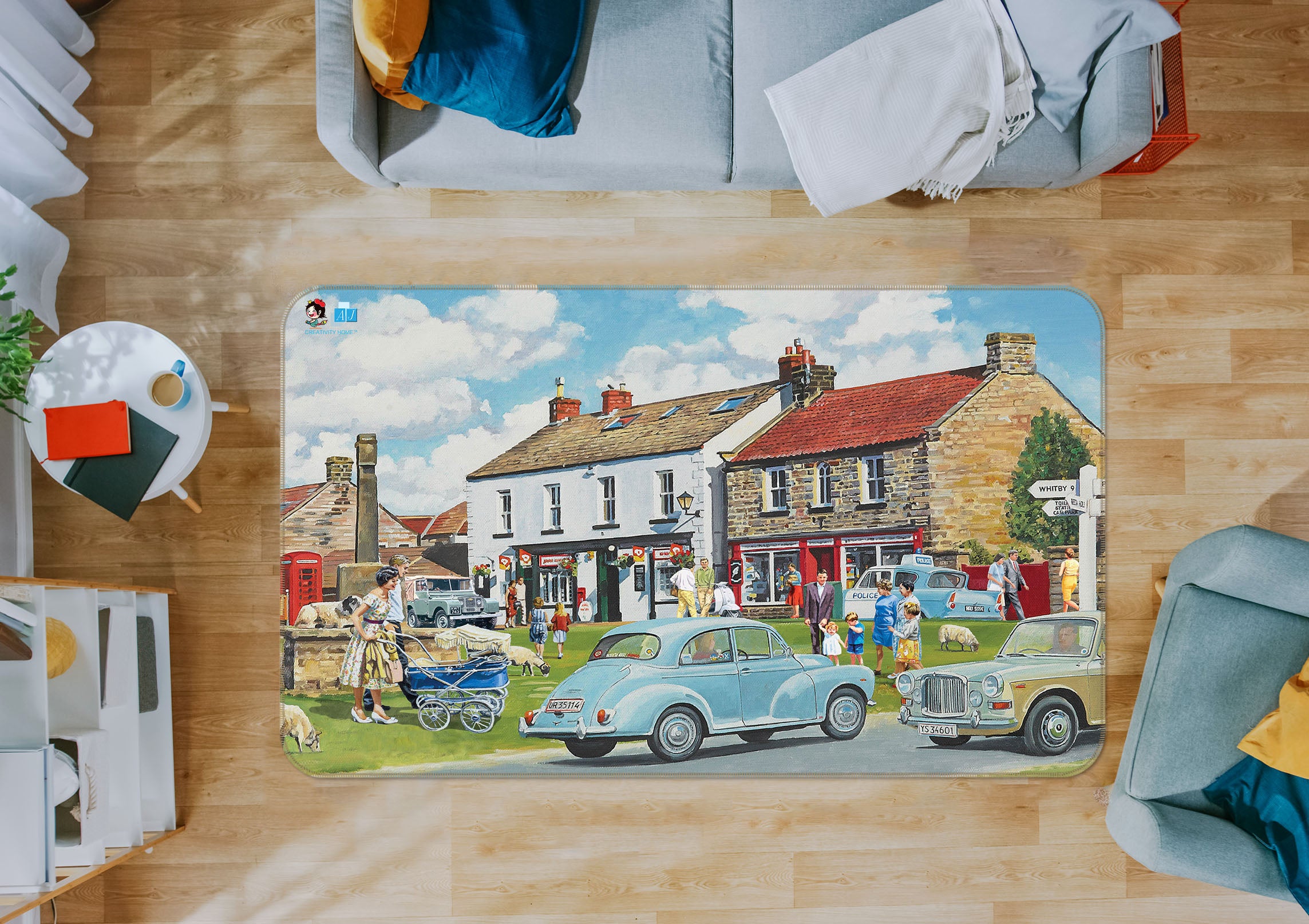 3D House Car 8915 Trevor Mitchell Rug Non Slip Rug Mat