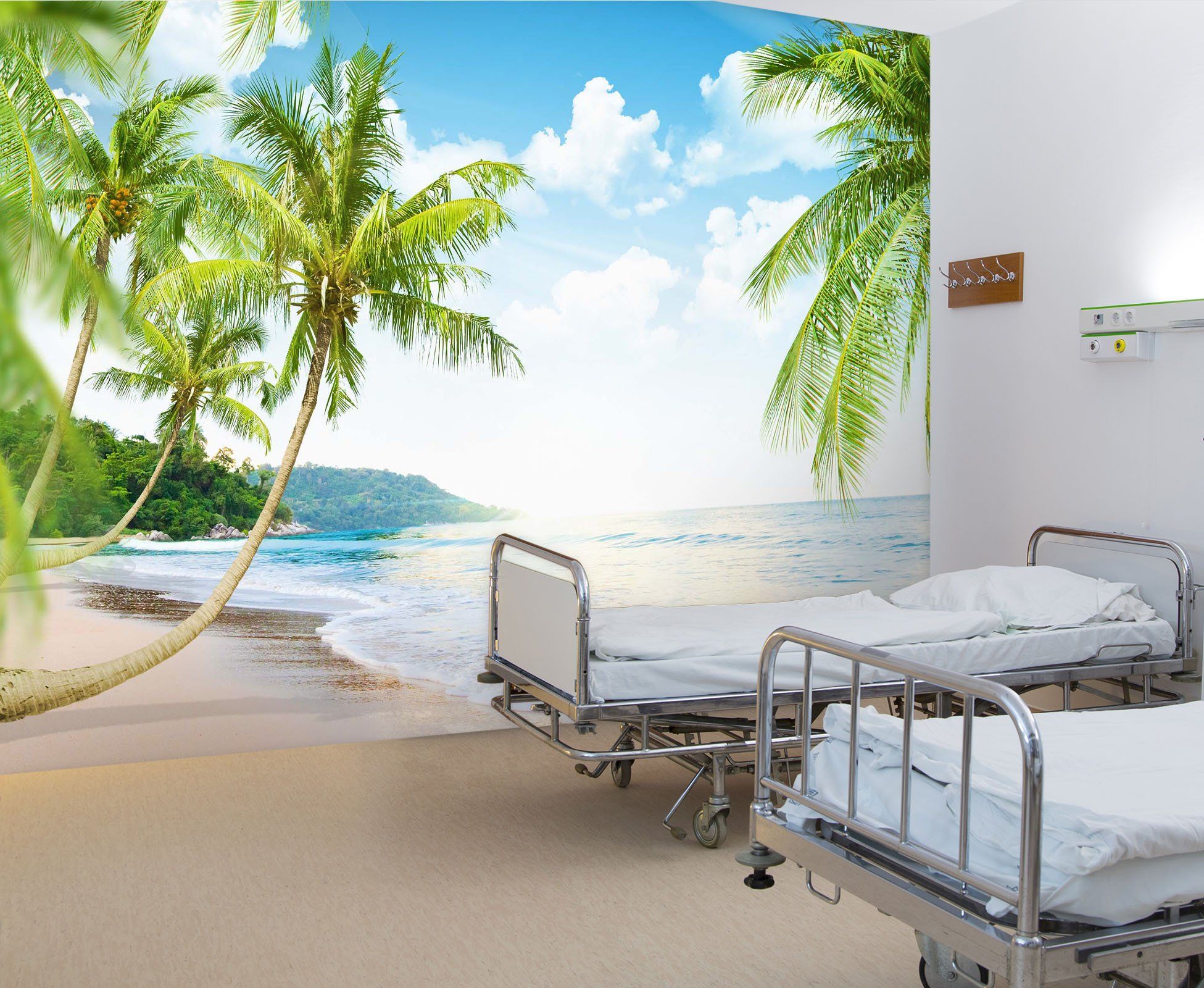 3D Beach Coconut Tree 006 Wall Murals Wallpaper AJ Wallpaper 2