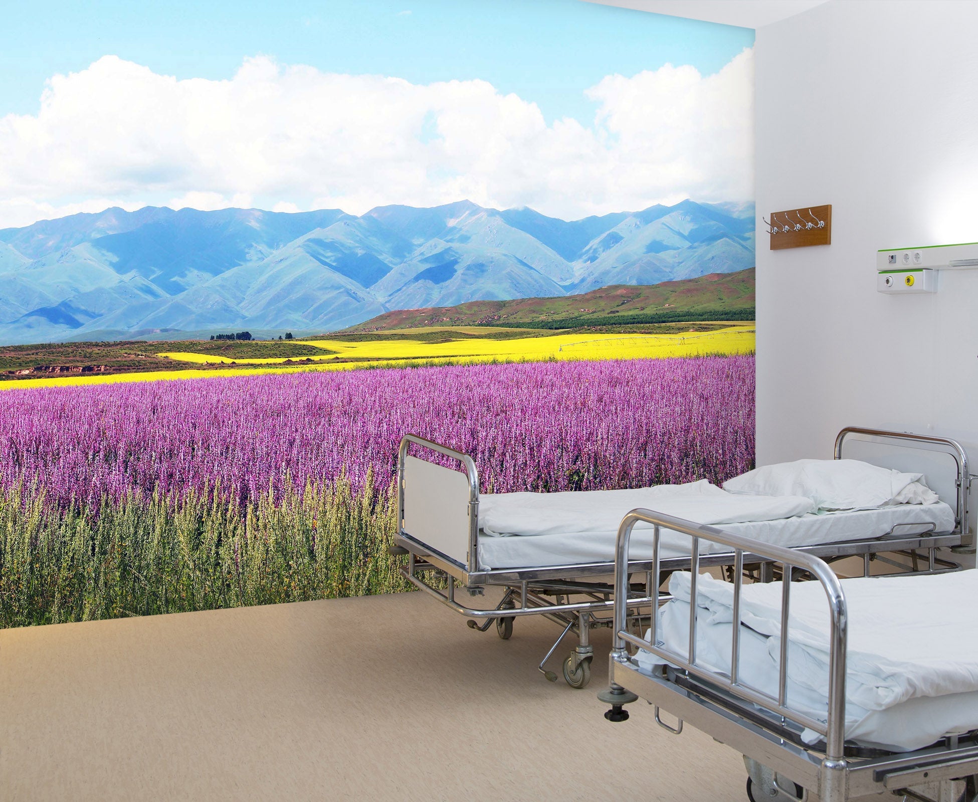 3D Mountain Lavender 019 Wall Murals Wallpaper AJ Wallpaper 2