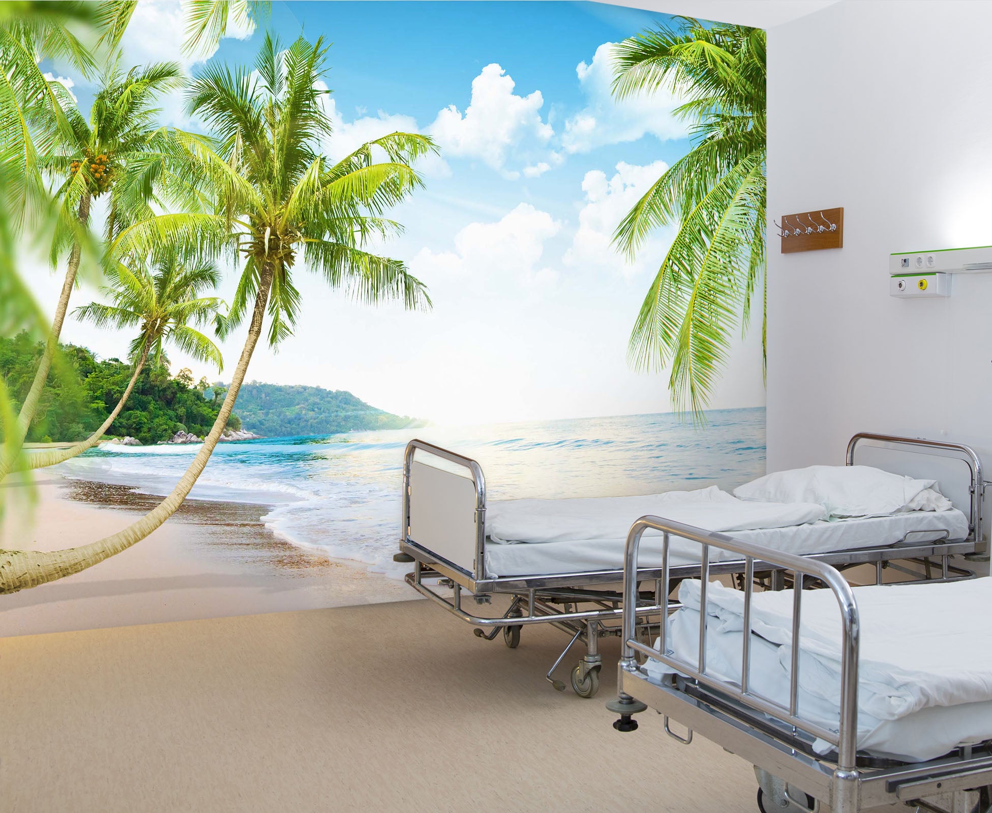 3D Beach Coconut Tree 302 Wall Murals
