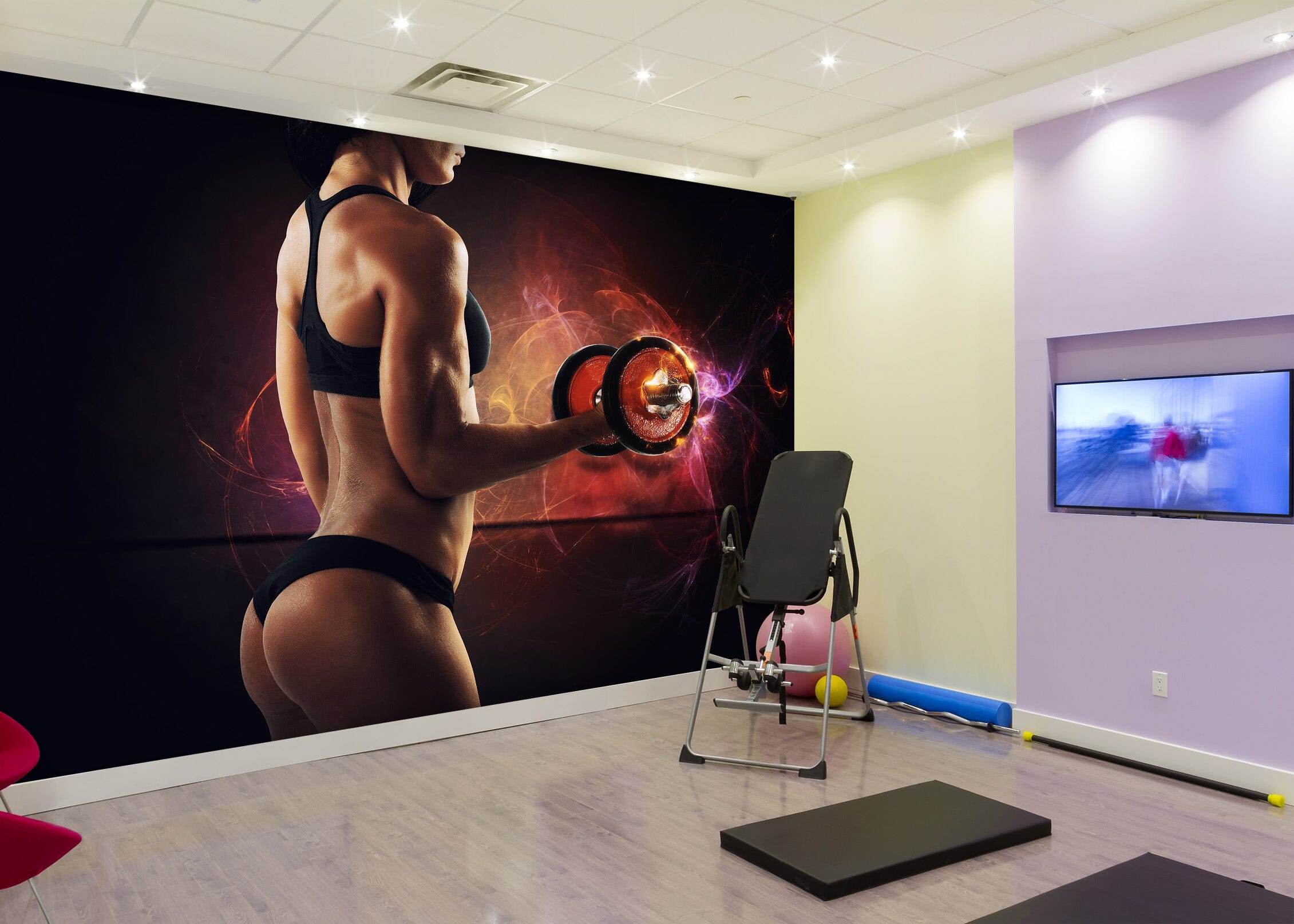3D Dumbbell Exercise 234 Wall Murals Wallpaper AJ Wallpaper 2