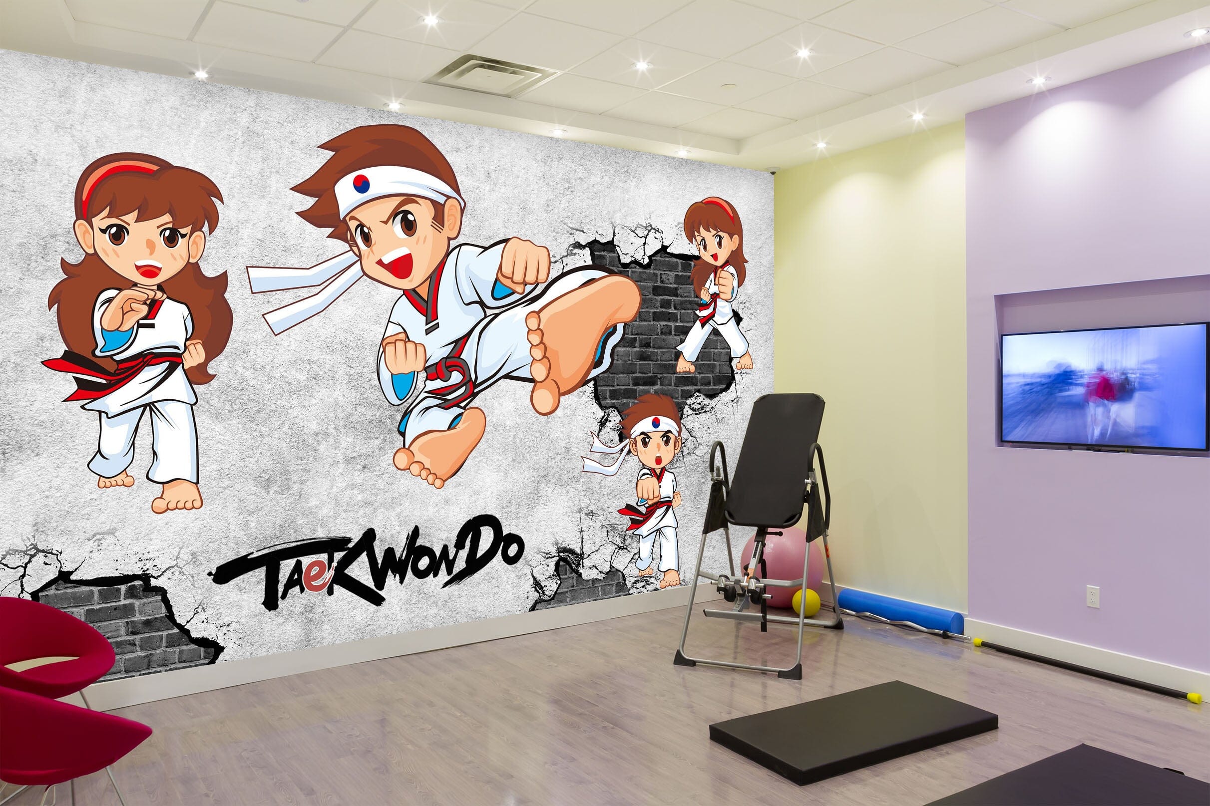 3D Taekwondo Boy 038 Wall Murals Wallpaper AJ Wallpaper 2