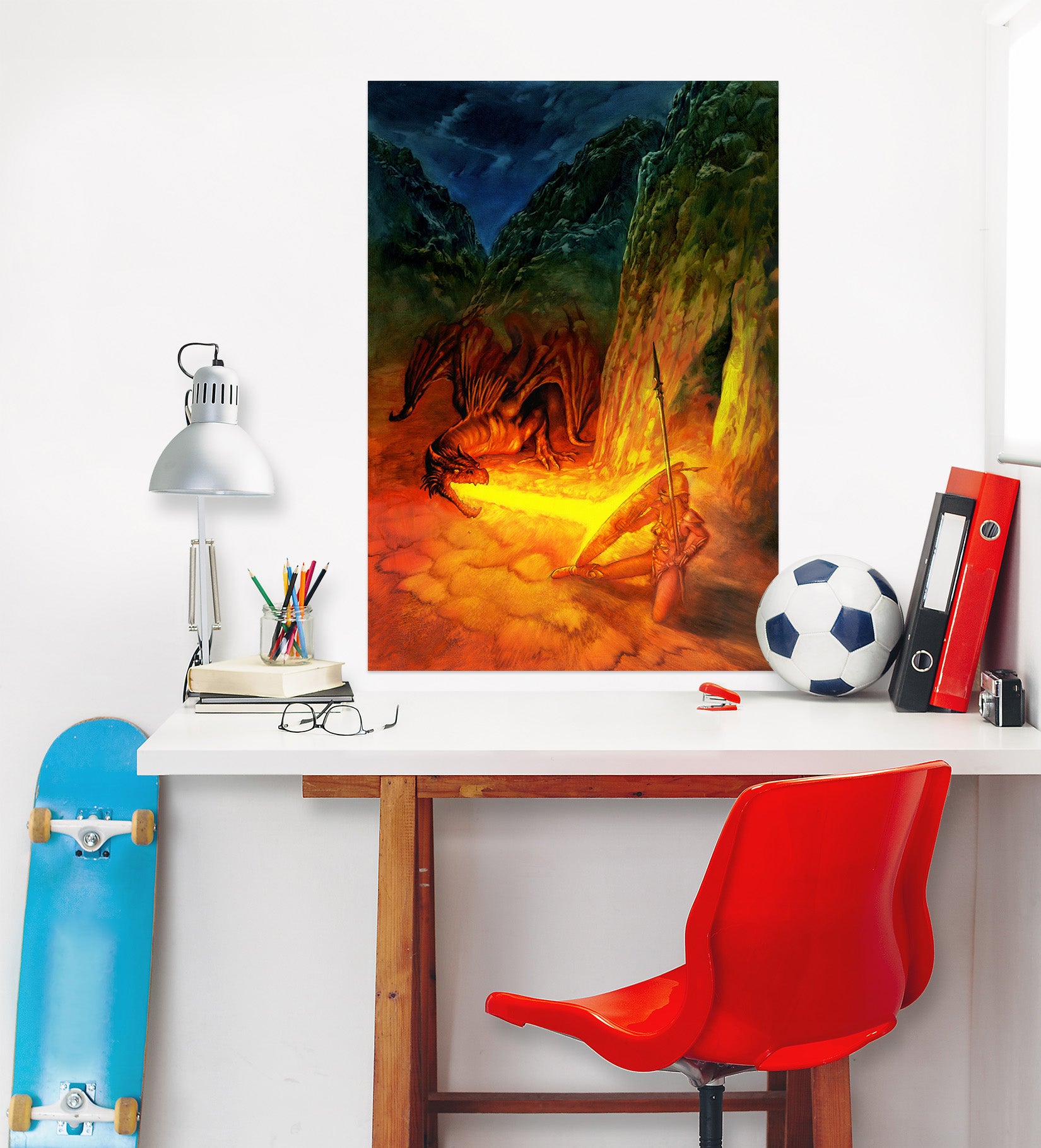 3D Spitfire Dragon 8125 Ciruelo Wall Sticker