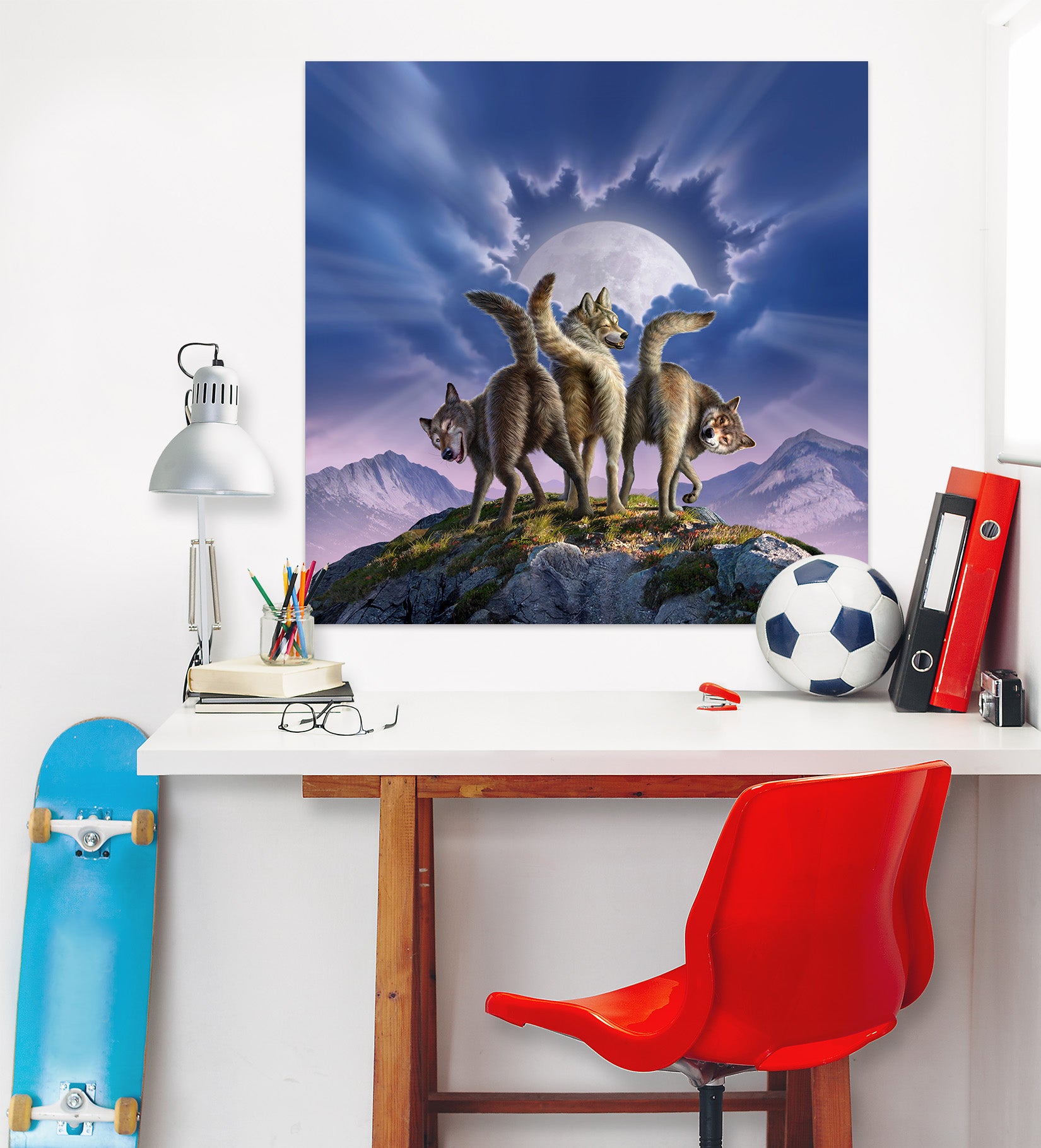 3D Wolf Moon 85193 Jerry LoFaro Wall Sticker