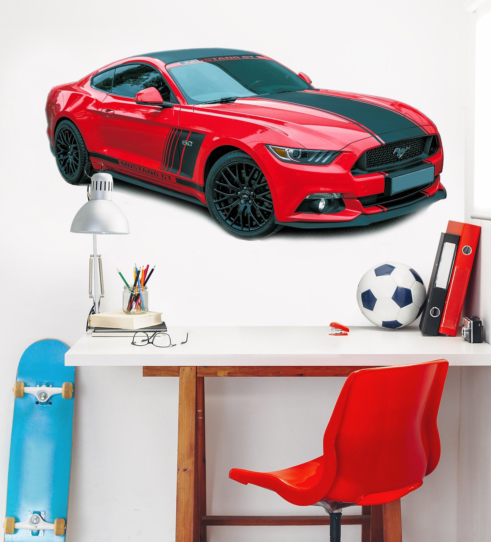 3D Wild Horse Red 0316 Vehicles Wallpaper AJ Wallpaper