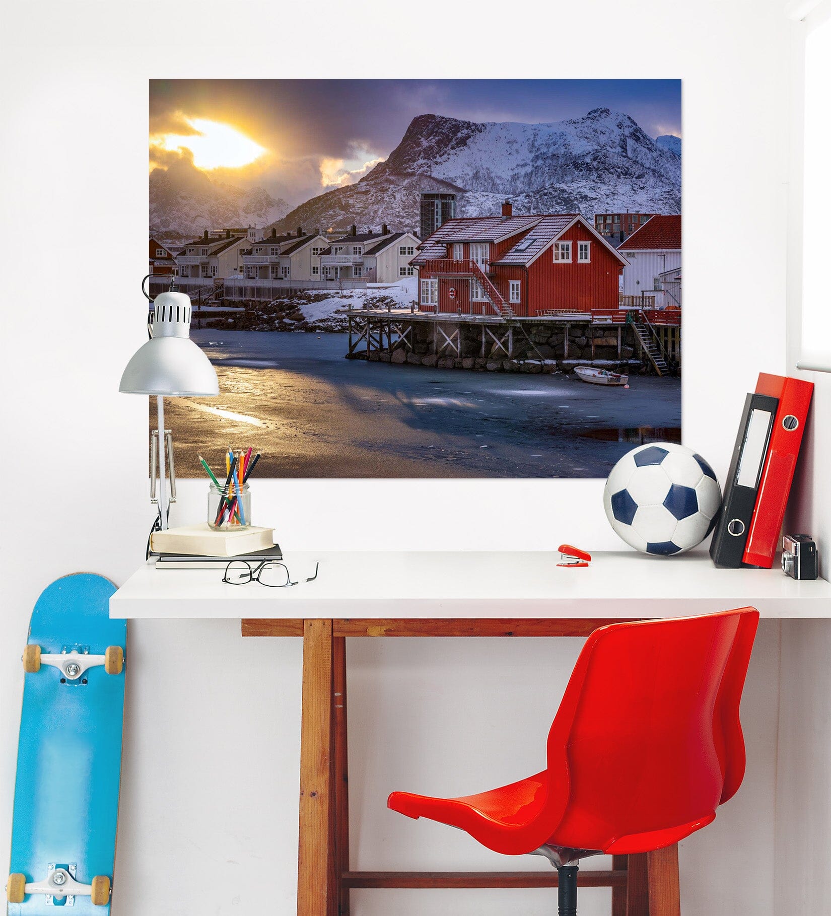 3D Red House 162 Marco Carmassi Wall Sticker Wallpaper AJ Wallpaper 2