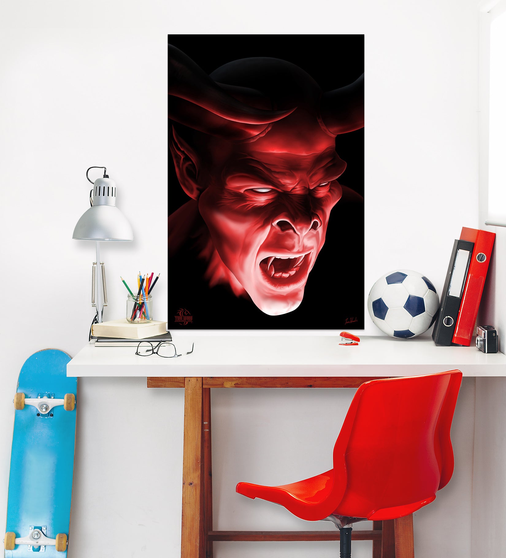 3D Red Monster 5125 Tom Wood Wall Sticker