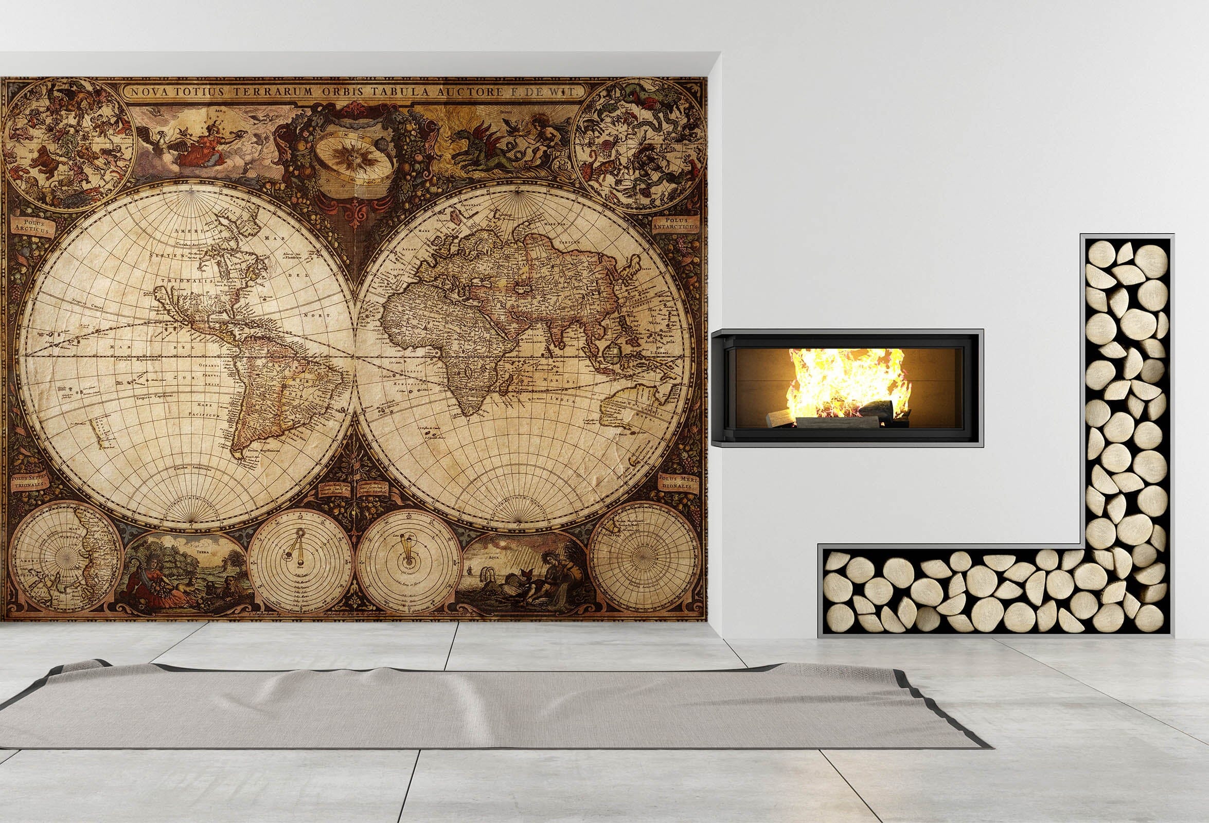 3D Earth Circle 2021 World Map Wall Murals Wallpaper AJ Wallpaper 2