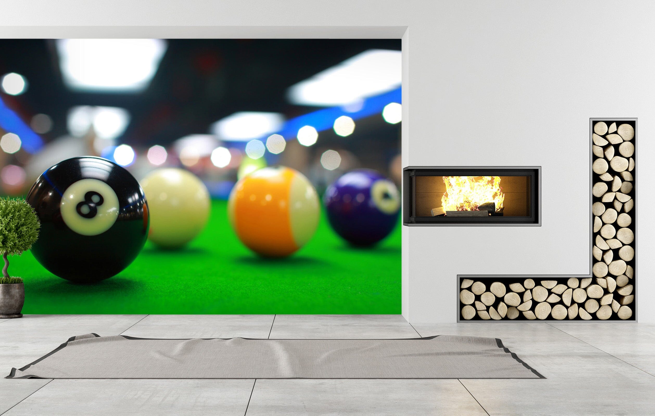 3D Blue Billiard 1411 Wall Murals Wallpaper AJ Wallpaper 2