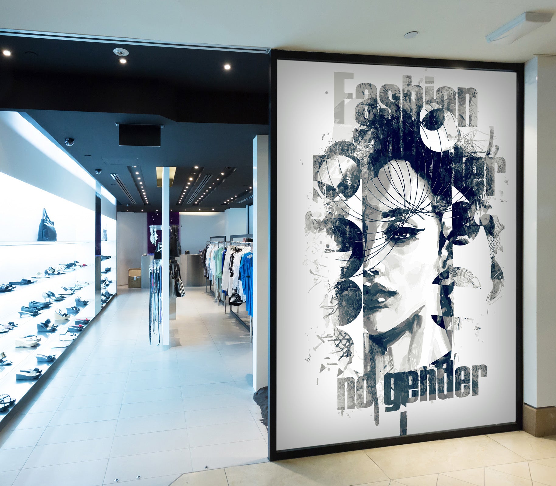 3D Woman Doodle 009 Wall Murals