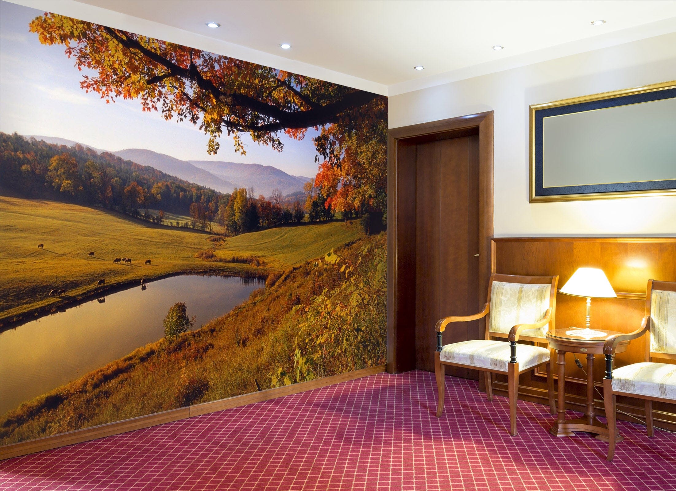 3D Autumn Lake Maple 186 Wall Murals Wallpaper AJ Wallpaper 2