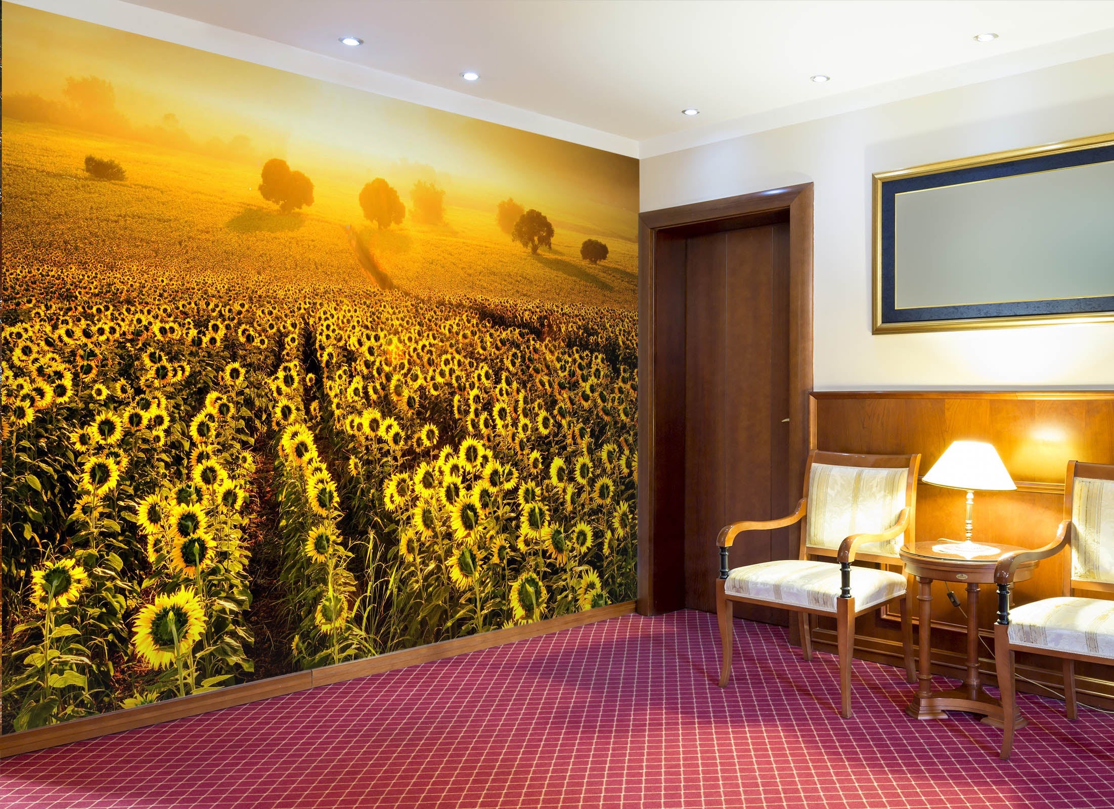 3D Sunflower Field 29 Wall Murals Wallpaper AJ Wallpaper 2