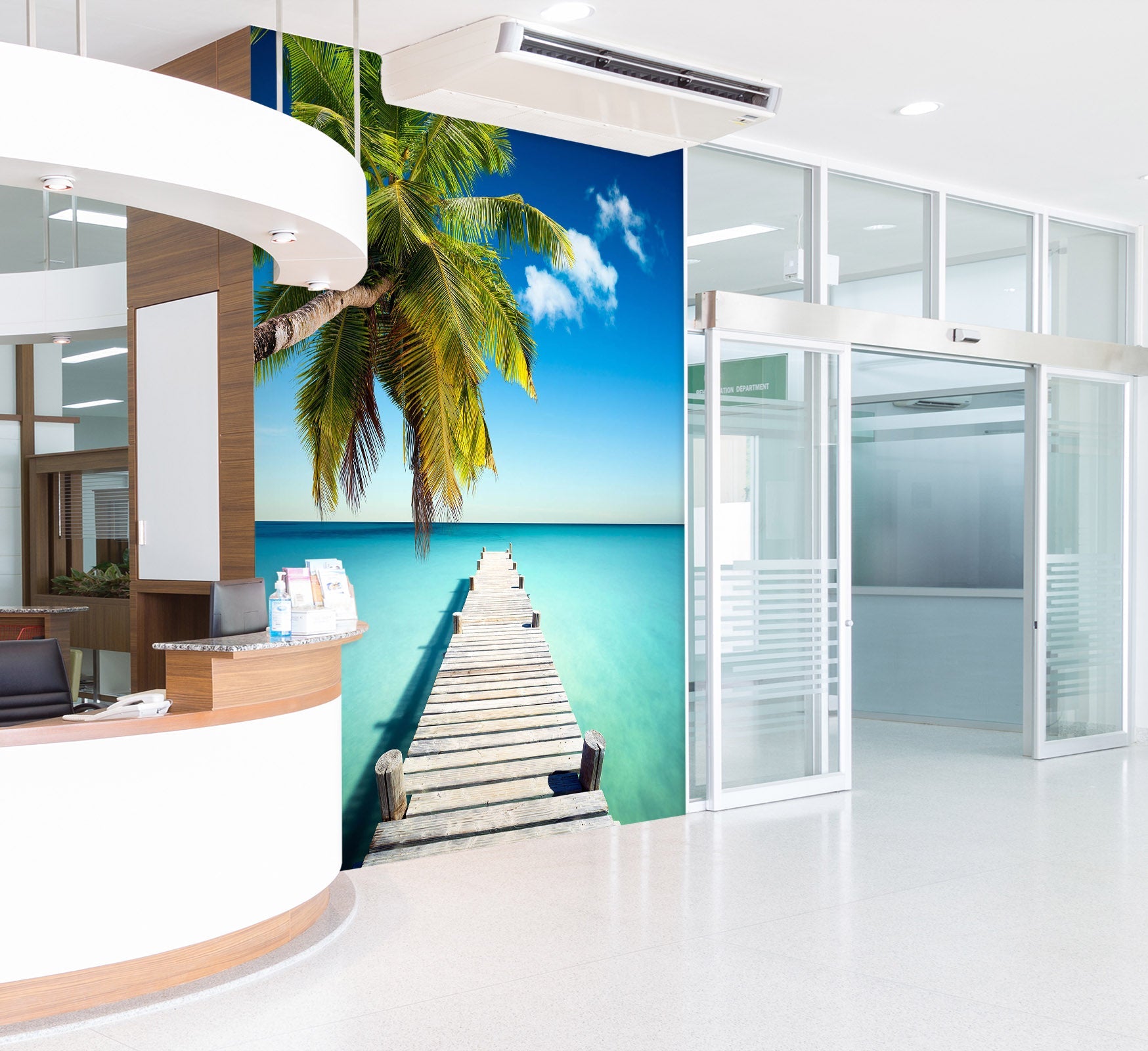 3D Seascape Bridge 050 Wall Murals Wallpaper AJ Wallpaper 2